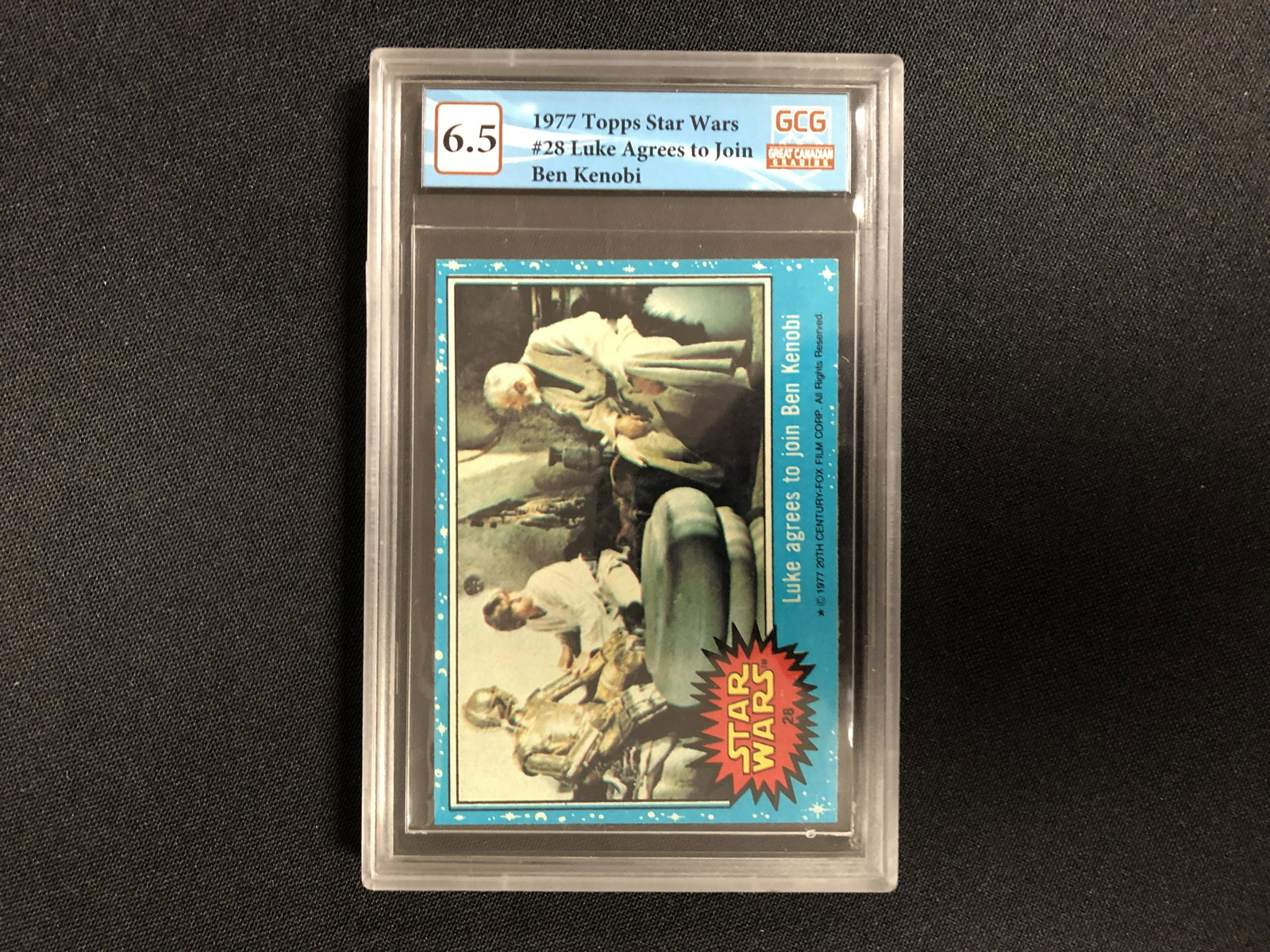 1977 TOPPS STAR WARS NO.28 LUKE AGREES TO JOIN BEN KENOBI (GCG 6.5): 1977 TOPPS STAR WARS NO.28 LUKE AGREES TO JOIN BEN KENOBI (GCG 6.5)