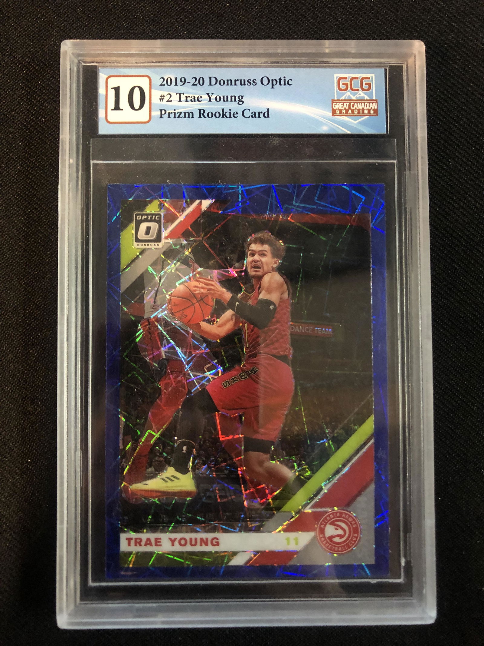 2019-20 DONRUSS OPTIC TRAE YOUNG PRIZM ROOKIE CARD (GCG 10) (1 of 2)