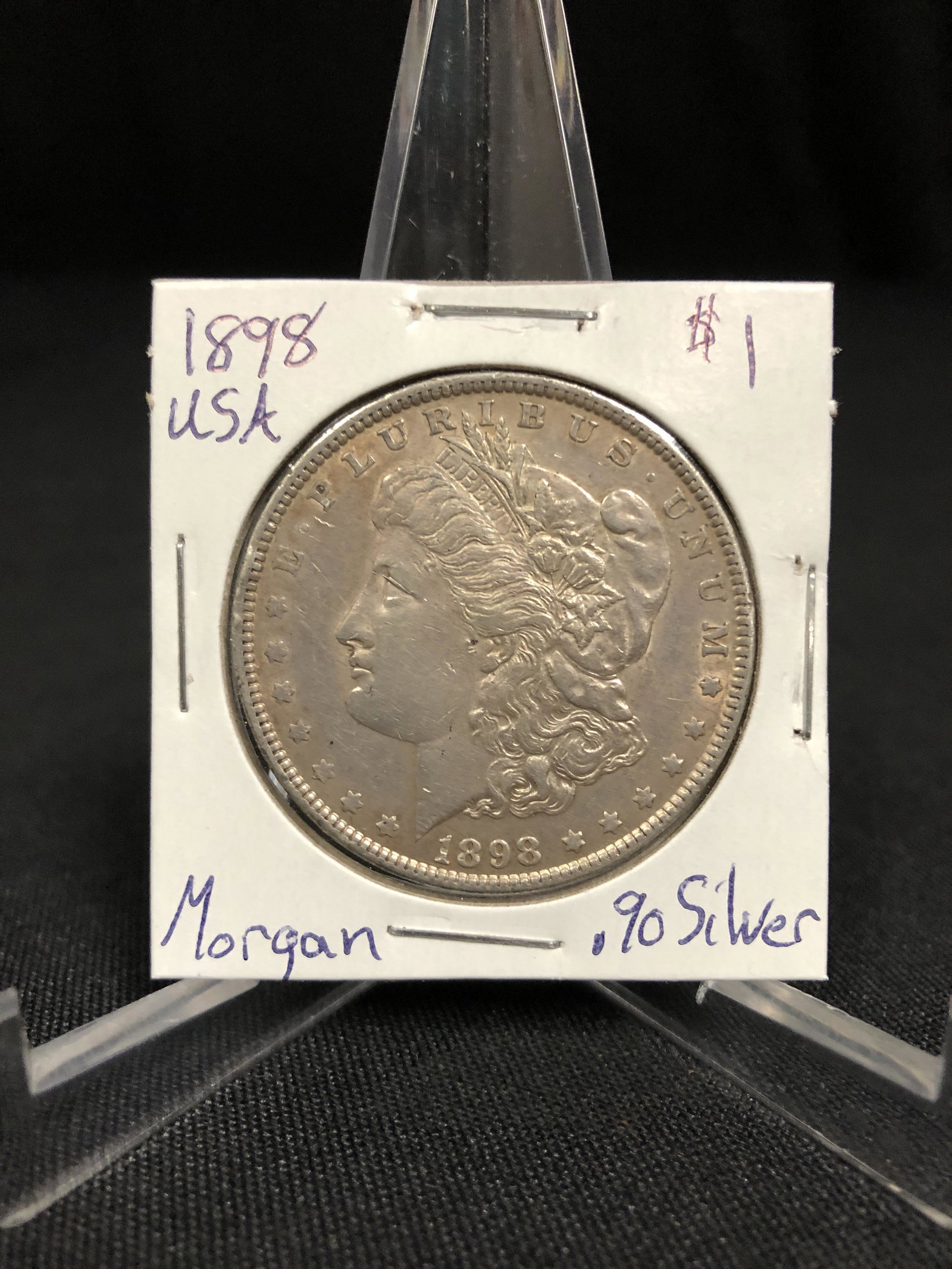 1898 US MORGAN SILVER DOLLAR: 1898 US MORGAN SILVER DOLLAR