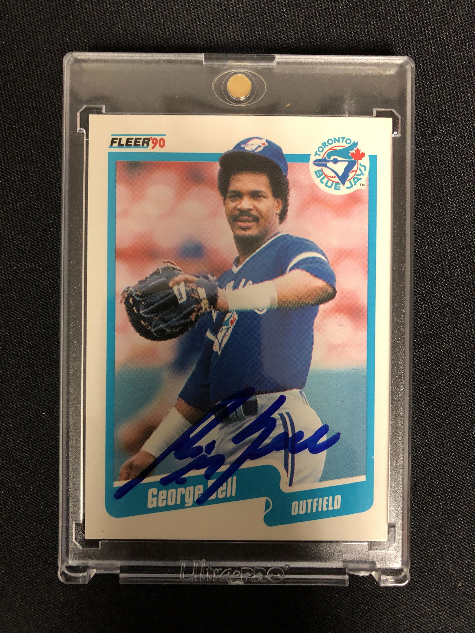 GEORGE BELL SIGNED FLEER BASEBALL CARD (1 of 2)