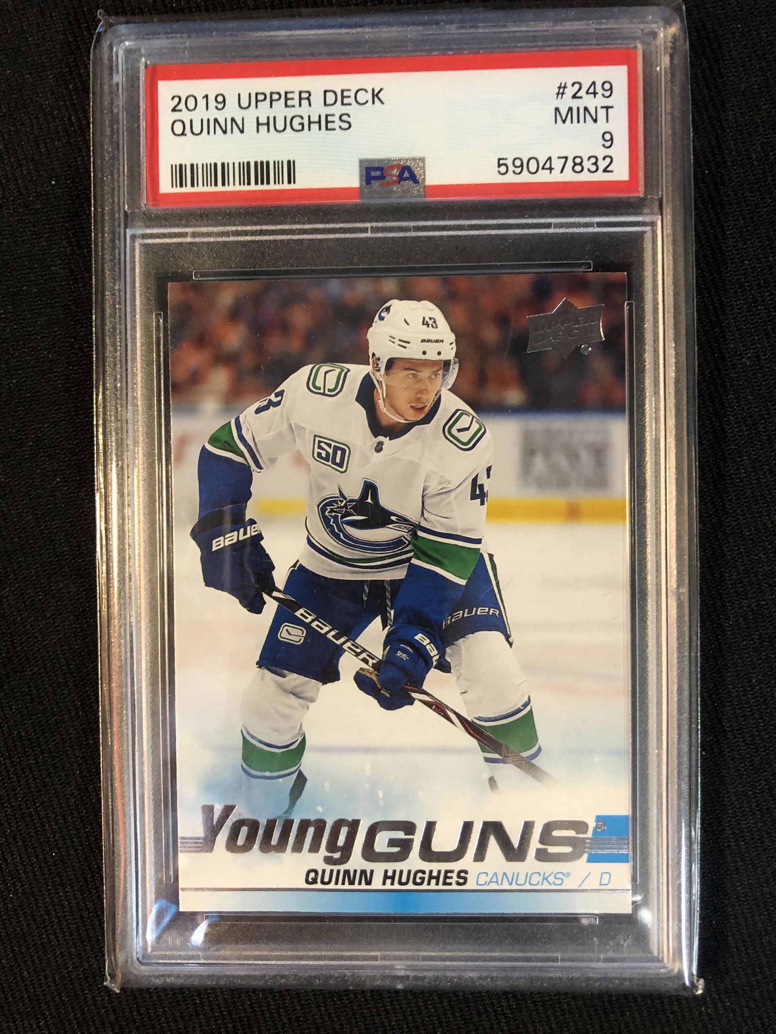 2019 UPPER DECK QUINN HUGHES YOUNG GUNS RC (PSA 9) (1 of 2)