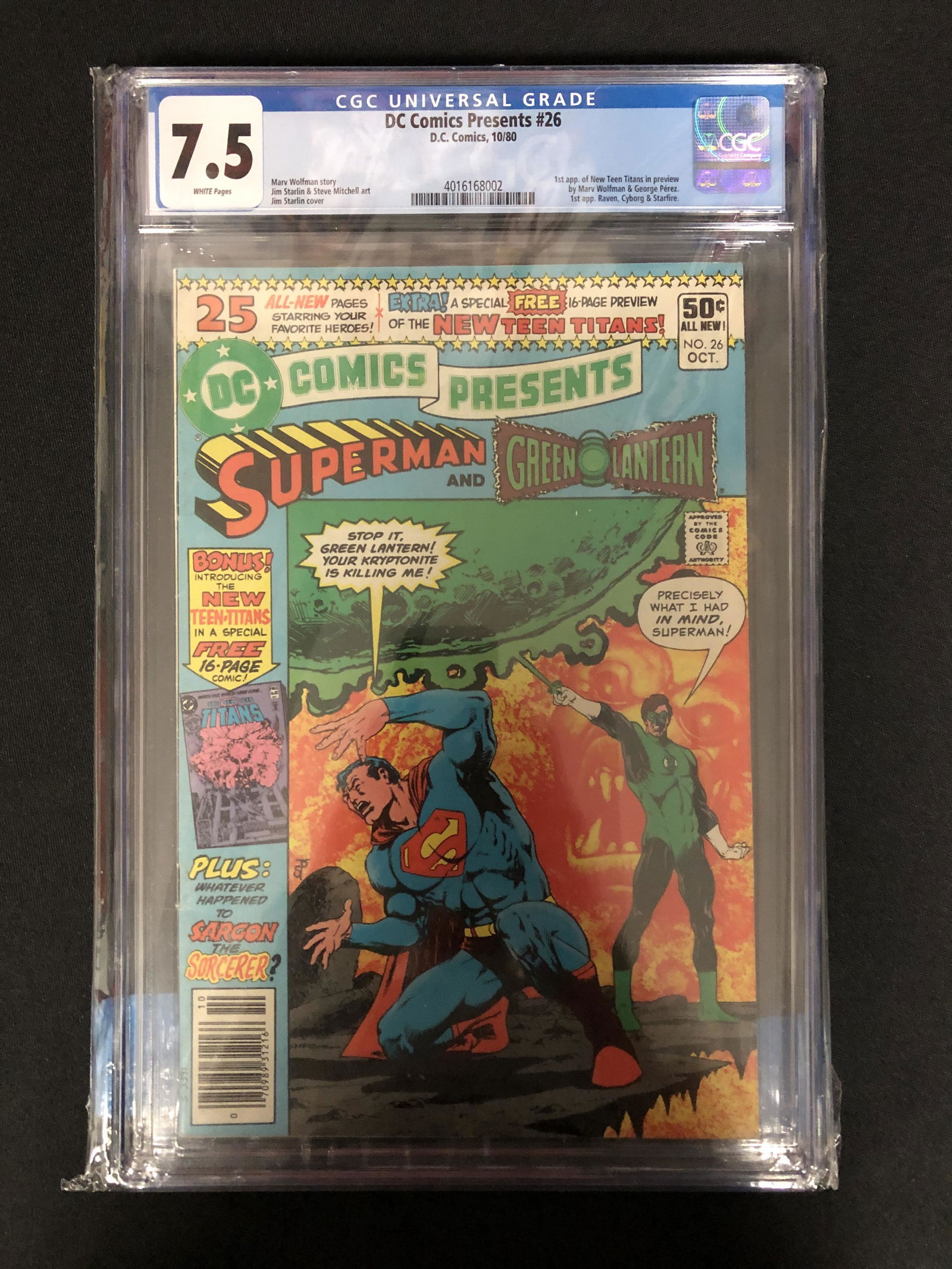 DC COMICS PRESENTS SUPERMAN AND GREEN LANTERN CGC 7.5 (1ST NEW TEEN TITANS) (1 of 1)