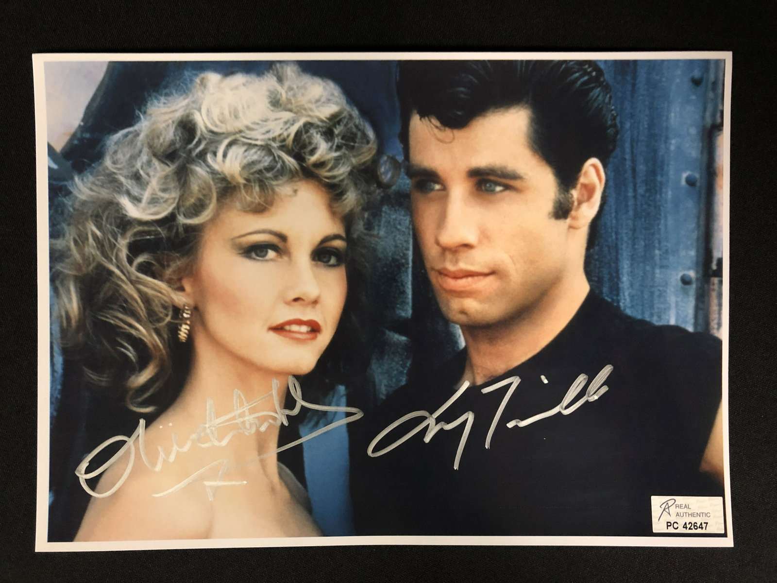 OLIVIA NEWTON JOHN AND JOHN TRAVOLTA SIGNED GREASE 8 X 10 (RA COA): OLIVIA NEWTON JOHN AND JOHN TRAVOLTA SIGNED GREASE 8 X 10 (RA COA)