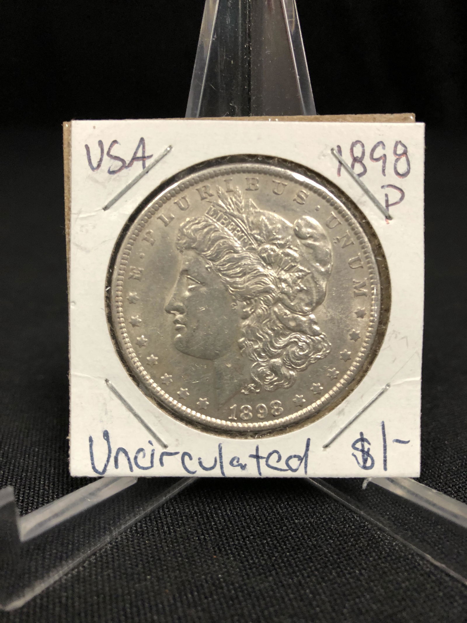 1898 P UNCIRCULATED MORGAN SILVER DOLLAR .900 SILVER (1 of 1)