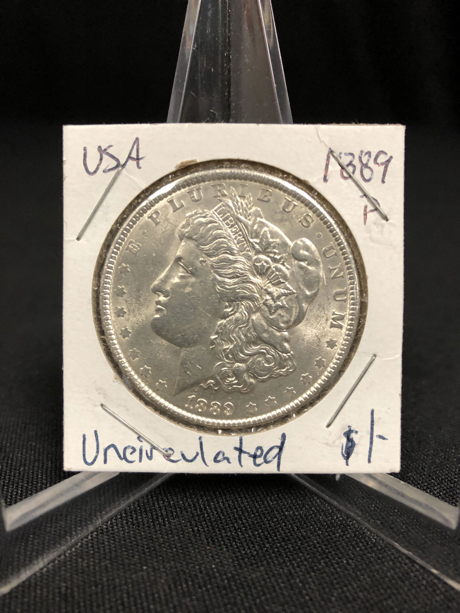 1889 P UNCIRCULATED  MORGAN SILVER DOLLAR .900 SILVER (1 of 1)