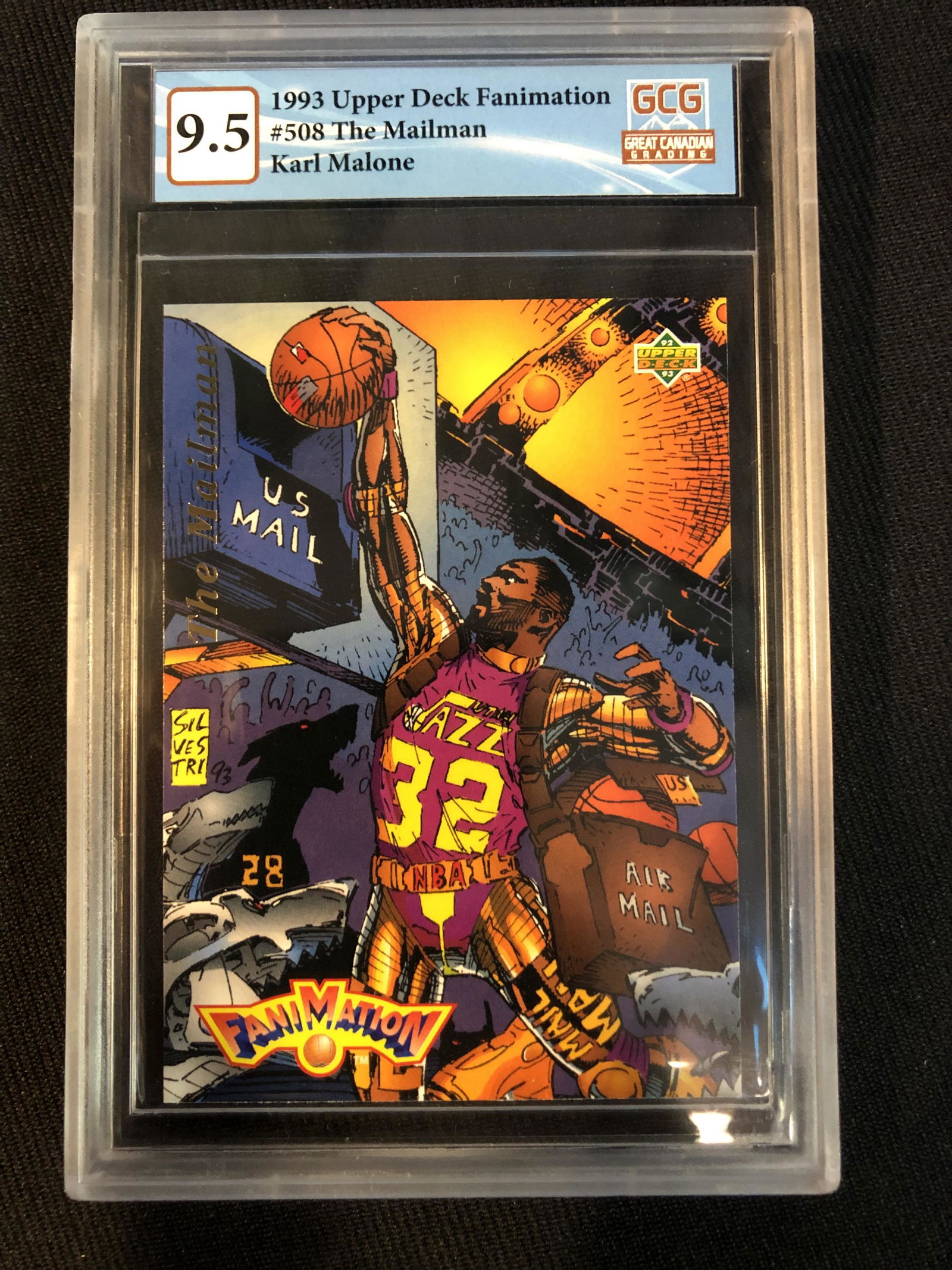 1993 UPPER DECK FANIMATION NO.508 THE MAILMAN KARL MALONE (GCG 9.5) (1 of 2)