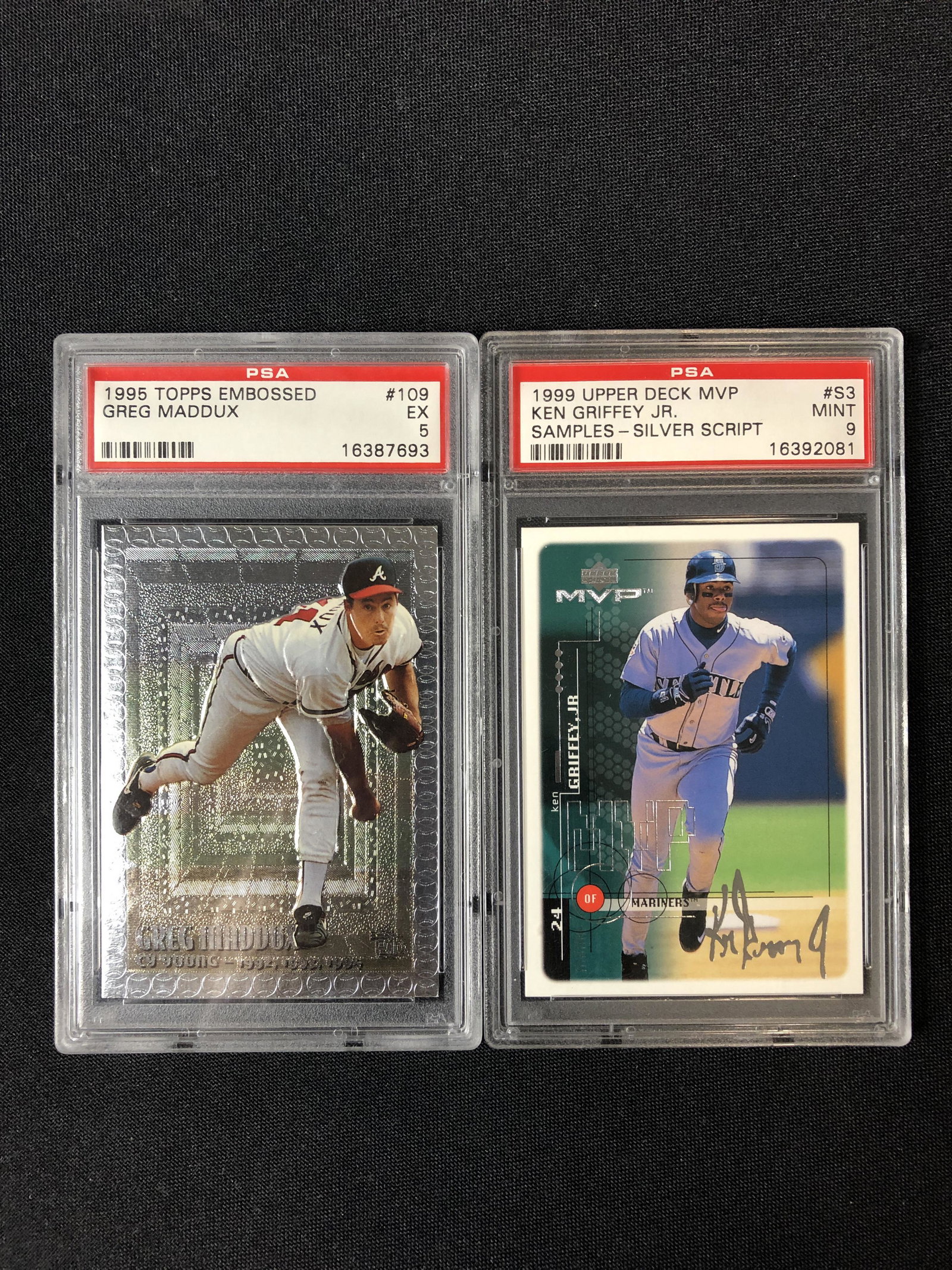 2 PSA GRADED CARDS KEN GRIFFEY JR AND GREG MADDUX: 2 PSA GRADED CARDS KEN GRIFFEY JR AND GREG MADDUX