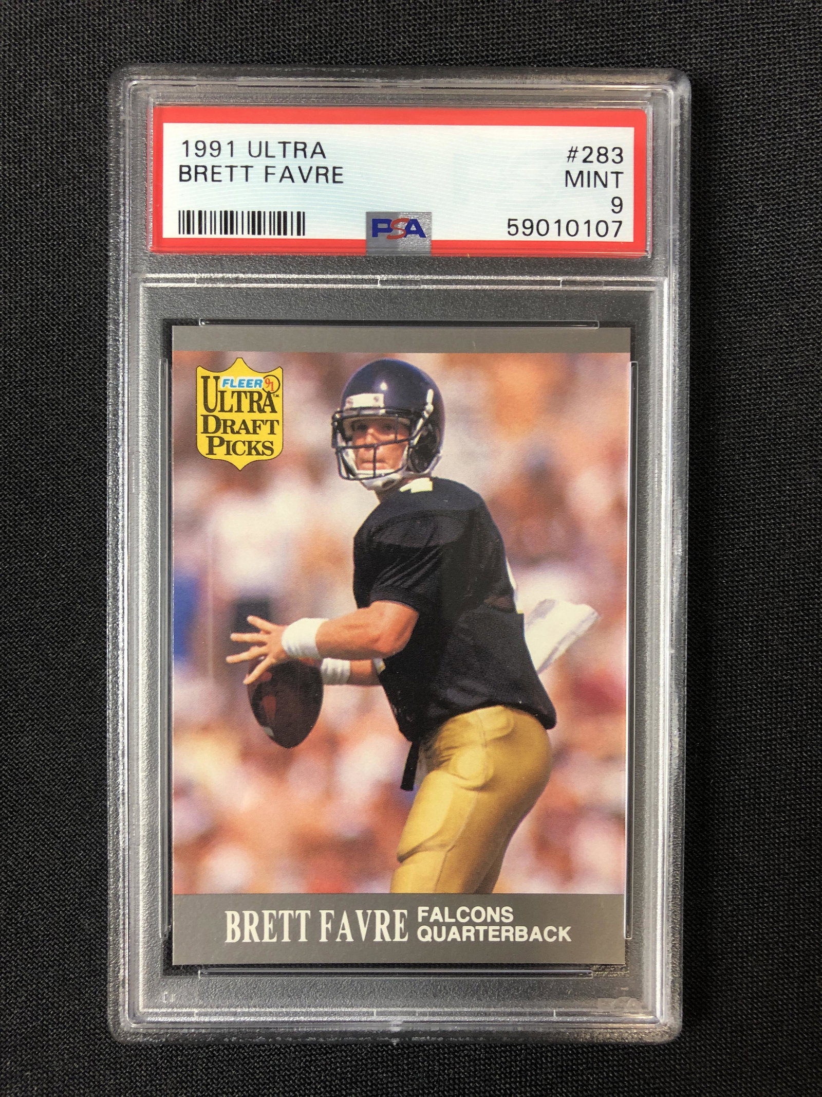 1991 FLEER ULTRA NO.283 BRETT FAVRE RC (PSA 9): 1991 FLEER ULTRA NO.283 BRETT FAVRE RC (PSA 9)