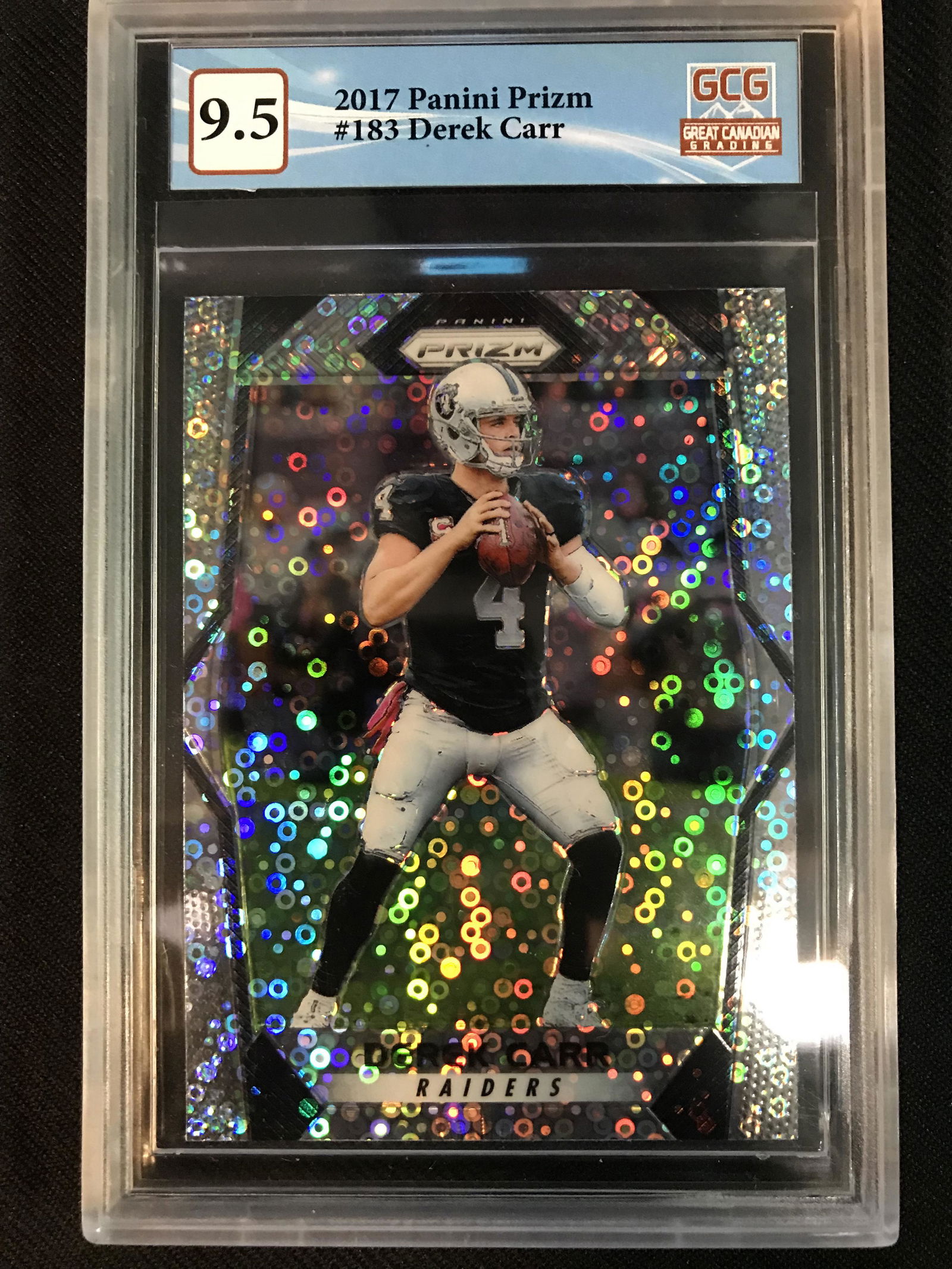 2017 PANINI PRIZM NO.183 DEREK CARR DISCO PRIZM (GCG 9.5) (1 of 1)