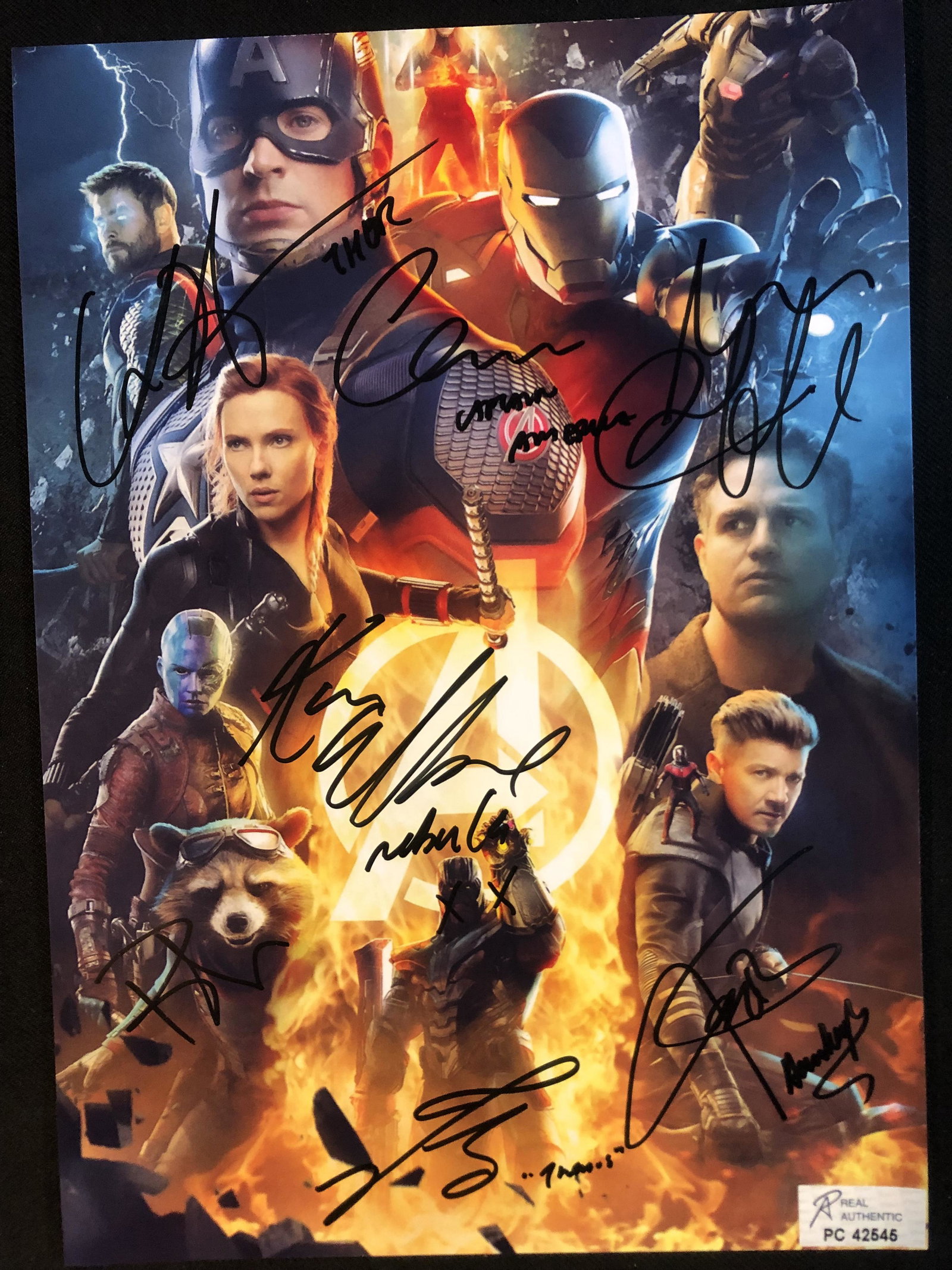 THE AVENGERS MULTI-SIGNED 8X10 PHOTO (RA COA): THE AVENGERS MULTI-SIGNED 8X10 PHOTO (RA COA)