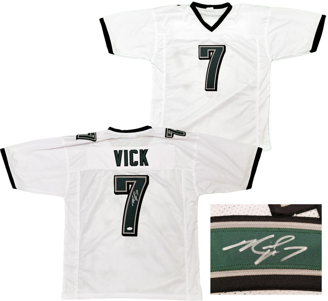 MICHAEL VICK SIGNED EAGLES PRO STYLE JERSEY (JSA WITNESSED) (1 of 4)