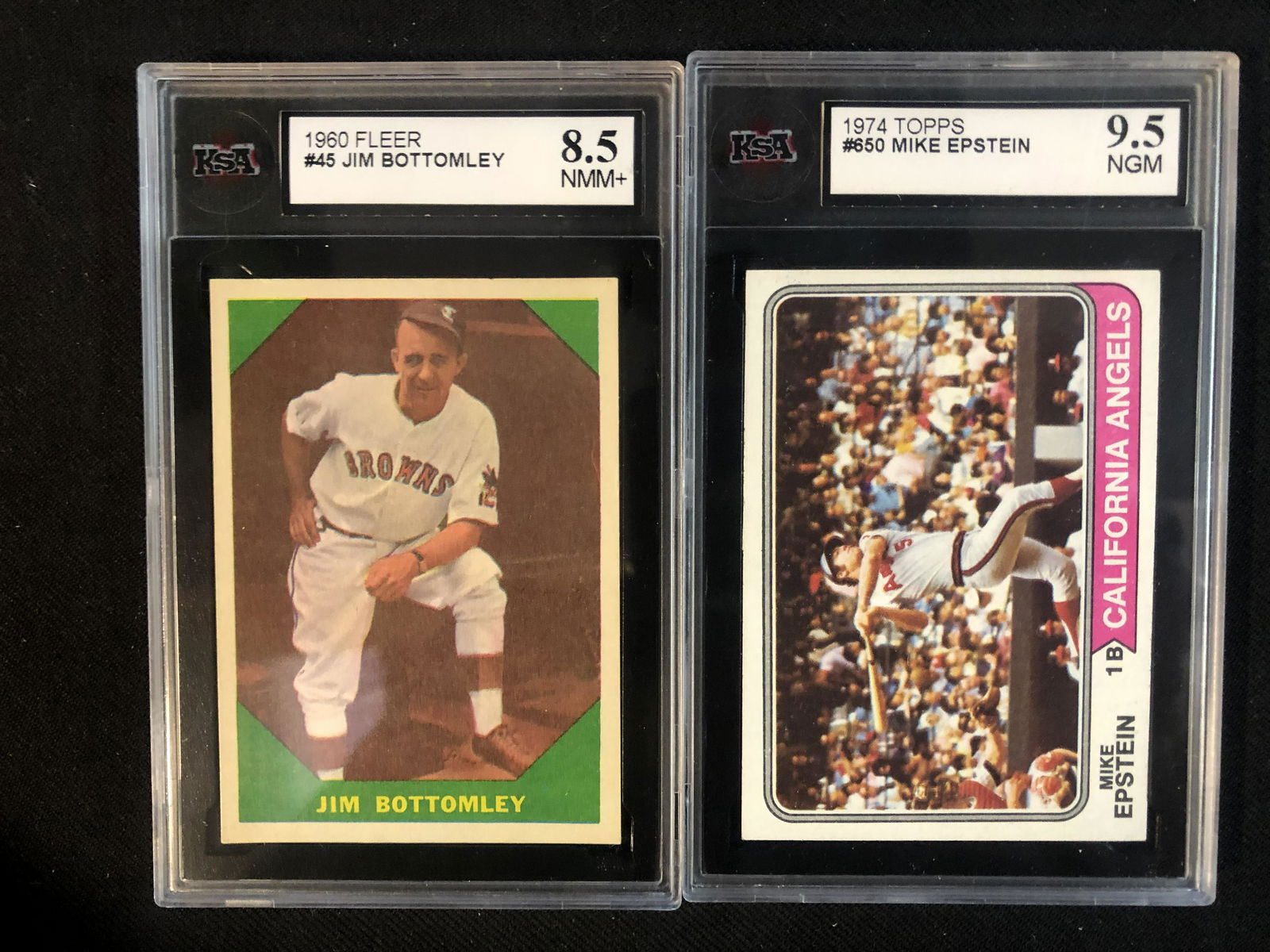 KSA HIGH GRADE BASEBALL CARD LOT (JIM BOTTOMLEY/ MIKE EPSTEIN) (1 of 1)