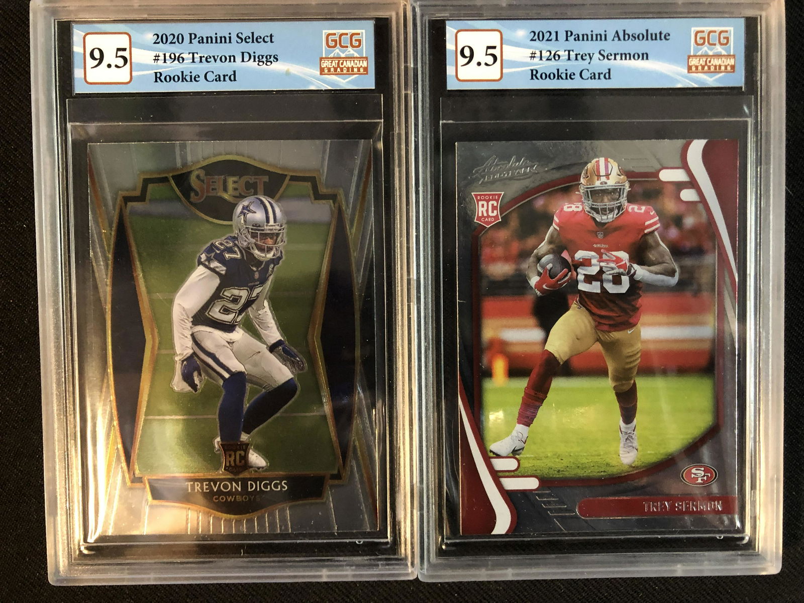 2020 PANINI SELECT GCG GRADED 9.5 FOOTBALL ROOKIE CARD LOT (TREVON DIGGS/ TREY SERMON) (1 of 1)