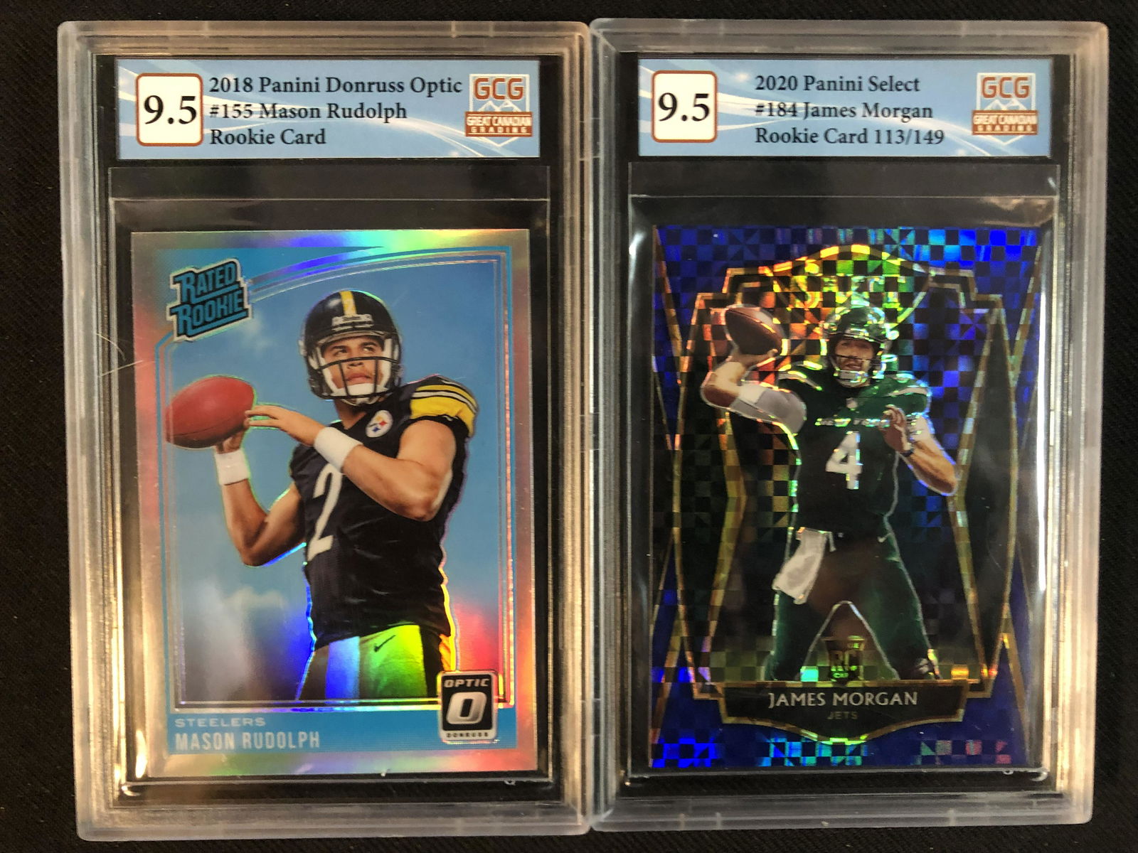 2021 PANINI GCG GRADED 9.5 FOOTBALL ROOKIE CARD LOT (MASON RUDOLPH/ JAMES MORGAN) (1 of 1)