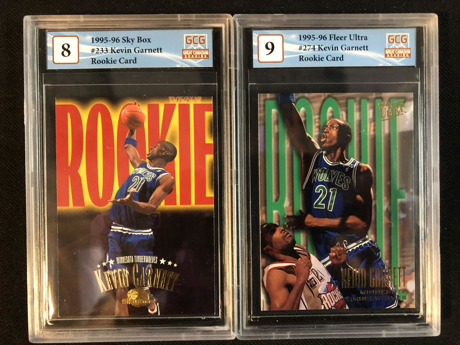 1995-96 GCG HIGH GRADE KEVIN GARNETT BASKETBALL ROOKIE CARD LOT (1 of 1)