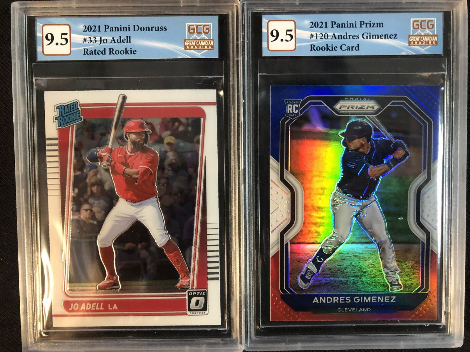 GCG GRADED 9.5 PANINI BASEBALL ROOKIE CARD LOT (JO ADELL/ ANDRES GIMENEZ) (1 of 1)