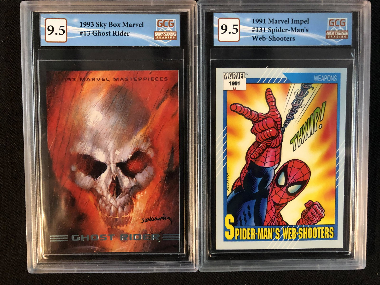 GCG HIGH GRADE SKYBOX MARVEL/ MARVEL IMPEL CARD LOT (GHOST RIDER/ SPIDER-MAN'S WEB-SHOUTERS) (1 of 1)