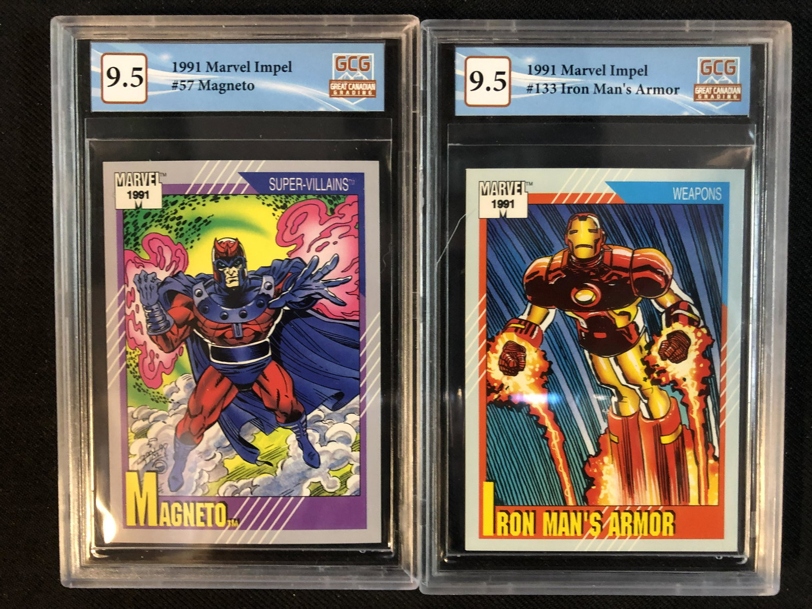 1991 MARVEL IMPEL GCG GRADED 9.5 CARD LOT (MAGNETO/ IRON MAN'S ARMOR) (1 of 1)