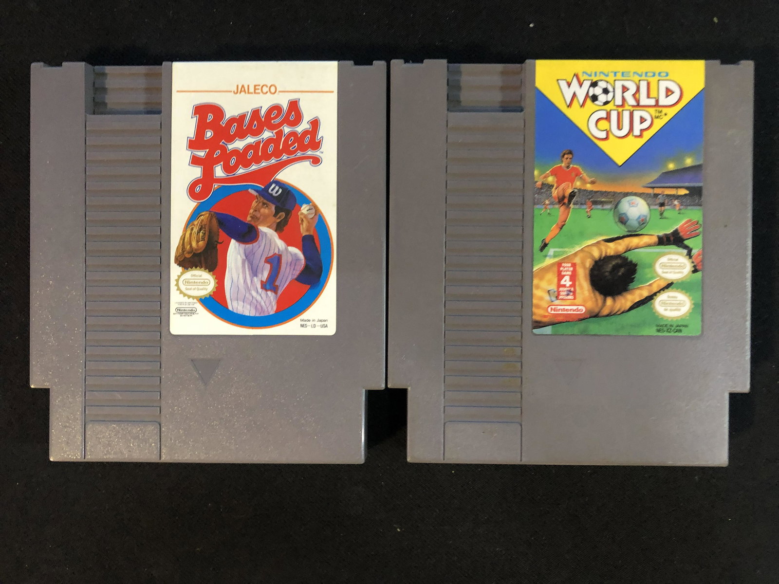 NINTENDO (NES) VIDEO GAME LOT (BASES LOADED/ WORLD CUP) (1 of 1)