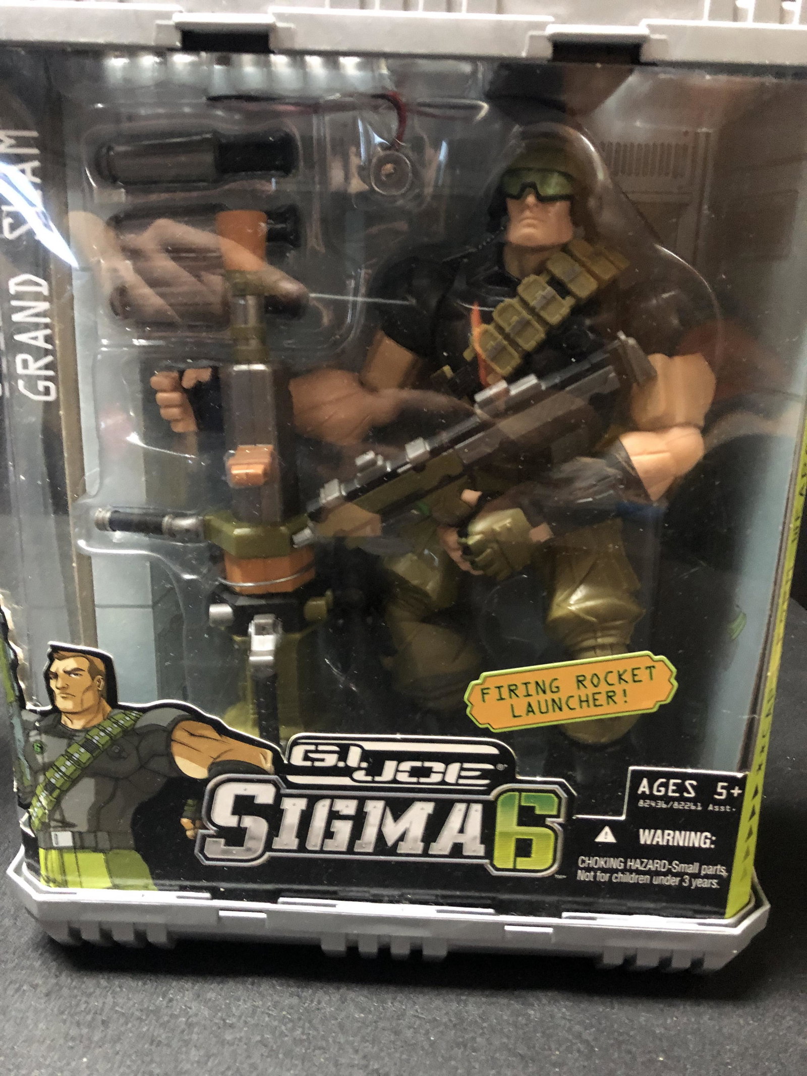 GI JOE SIGMA 6 Hasbro Grand Slam 8" w/ Firing Rocket Launcher: GI JOE SIGMA 6 Hasbro Grand Slam 8" w/ Firing Rocket Launcher