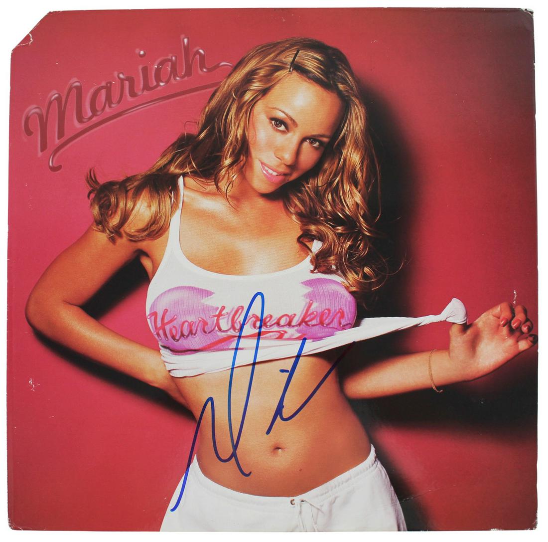 Mariah Carey Authentic Signed Heartbreaker Album Cover Autographed (BAS Witnessed) (1 of 2)