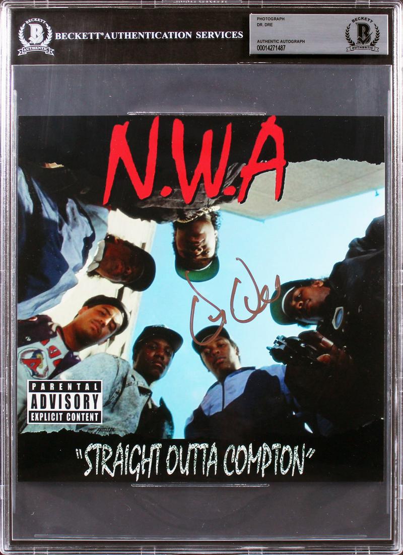 Dr. Dre N.W.A Authentic Signed 8x8 Album Flat Photo Autographed (BAS Slabbed) (1 of 1)