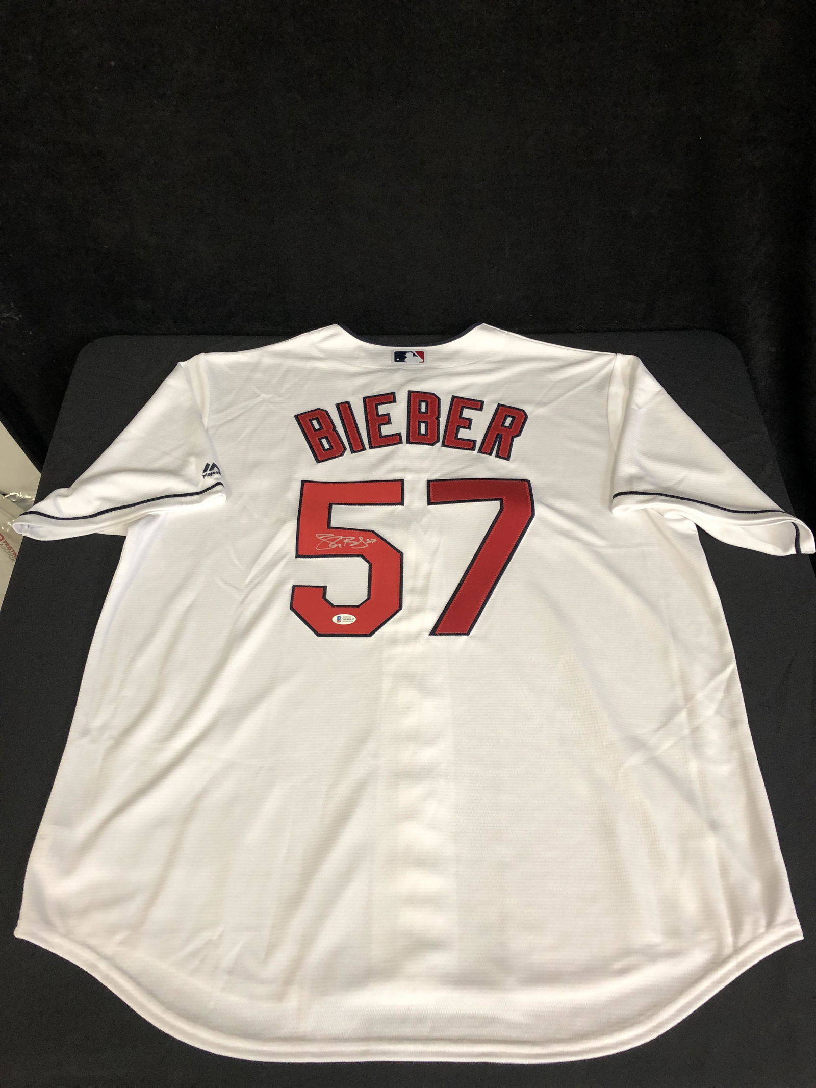 SHANE BIEBER SIGNED INDIANS BASEBALL JERSEY (BECKETT COA) (1 of 4)