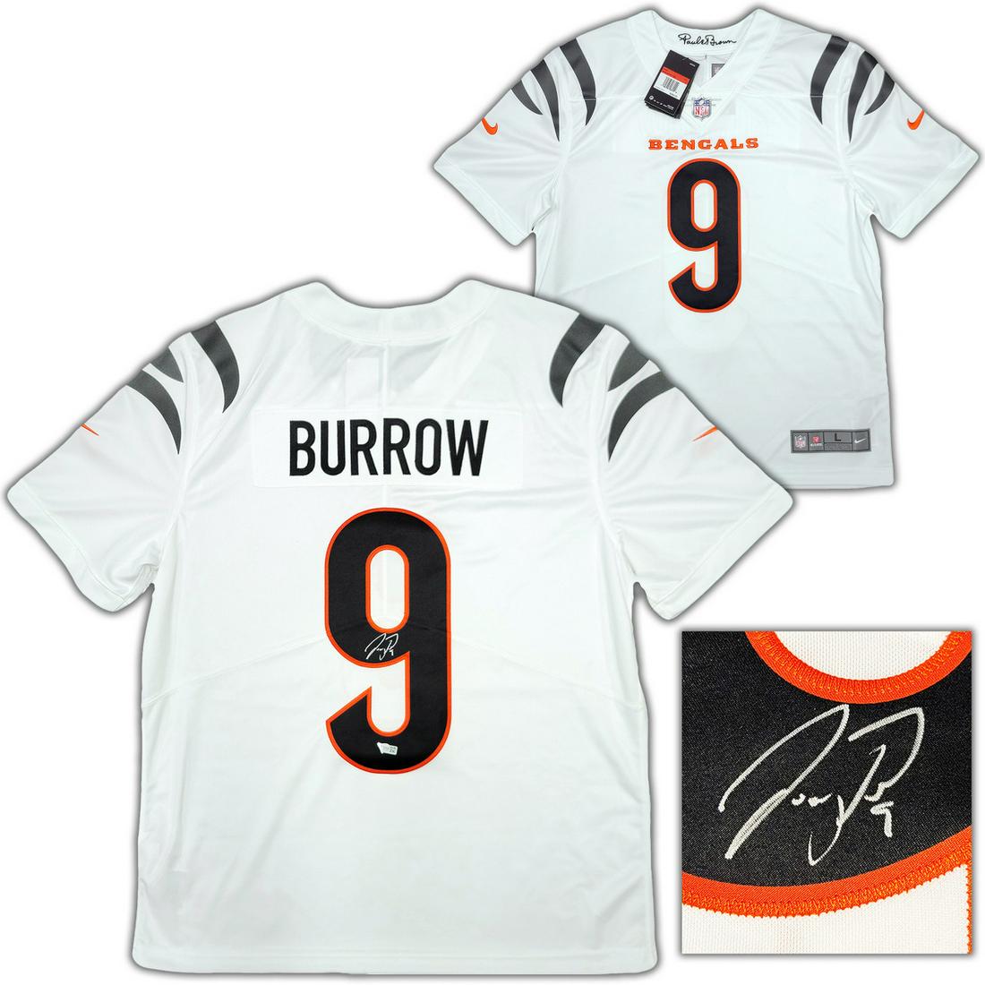 JOE BURROW SIGNED BENGALS WHITE NIKE LIMITED TWILL JERSEY (FANATICS) (1 of 4)