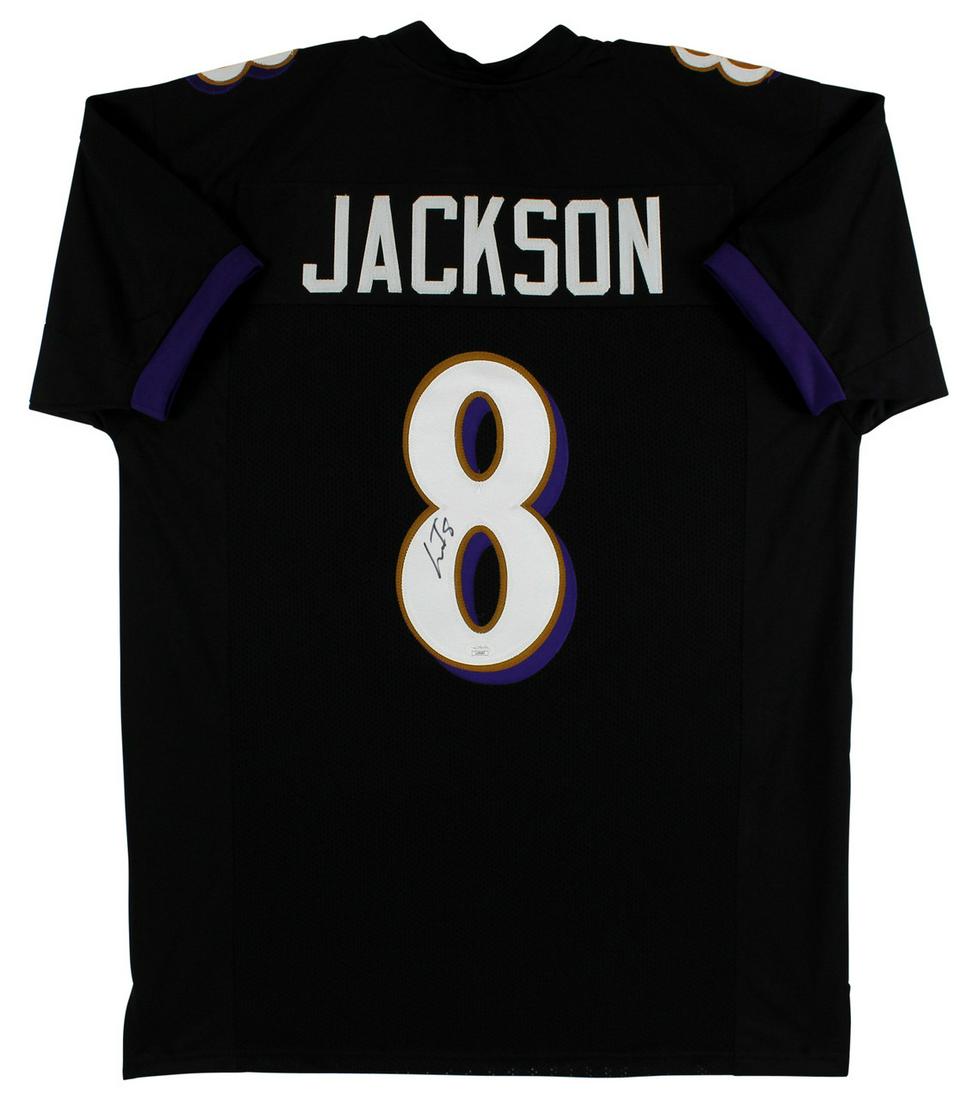 LAMAR JACKSON SIGNED RAVENS PRO STYLE JERSEY (JSA COA) (1 of 3)