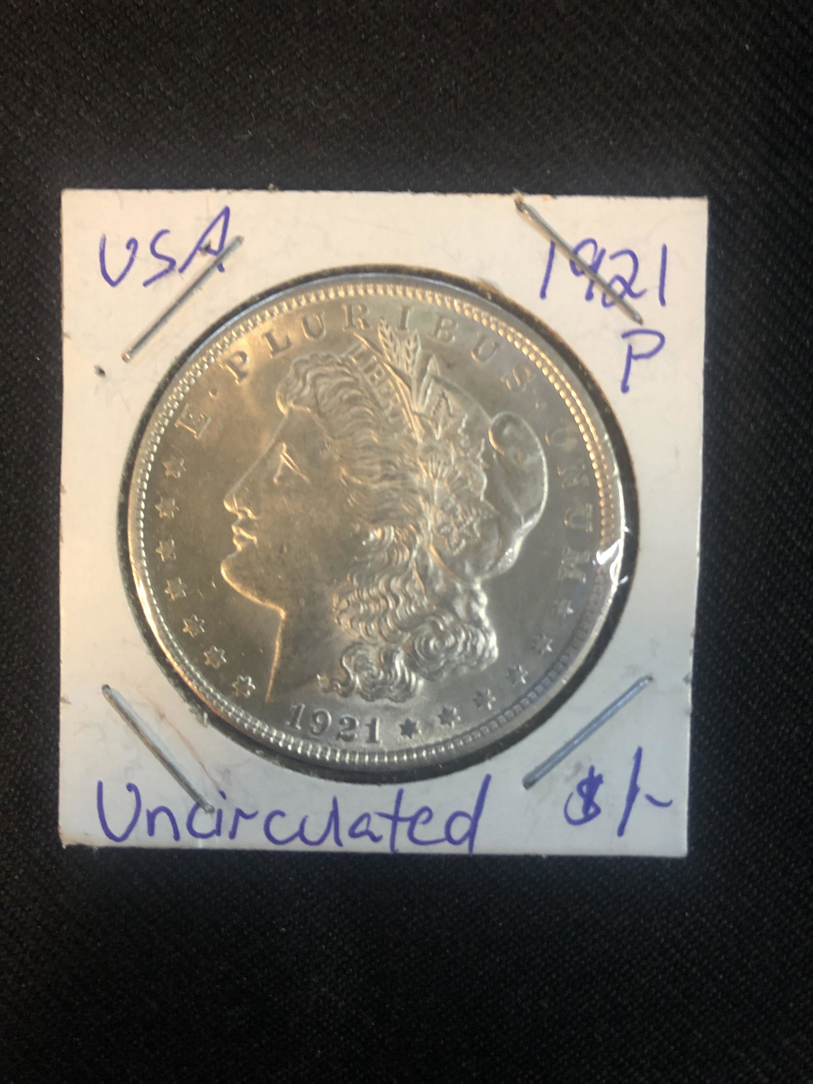 1921 USA MORGAN SILVER DOLLAR (P) (UNCIRCULATED) (1 of 2)