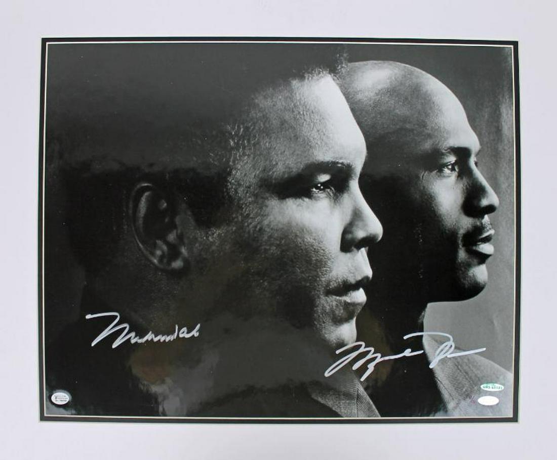 Muhammad Ali & Michael Jordan Signed 16X20 Photo Matted (Steiner & UDA) (1 of 4)