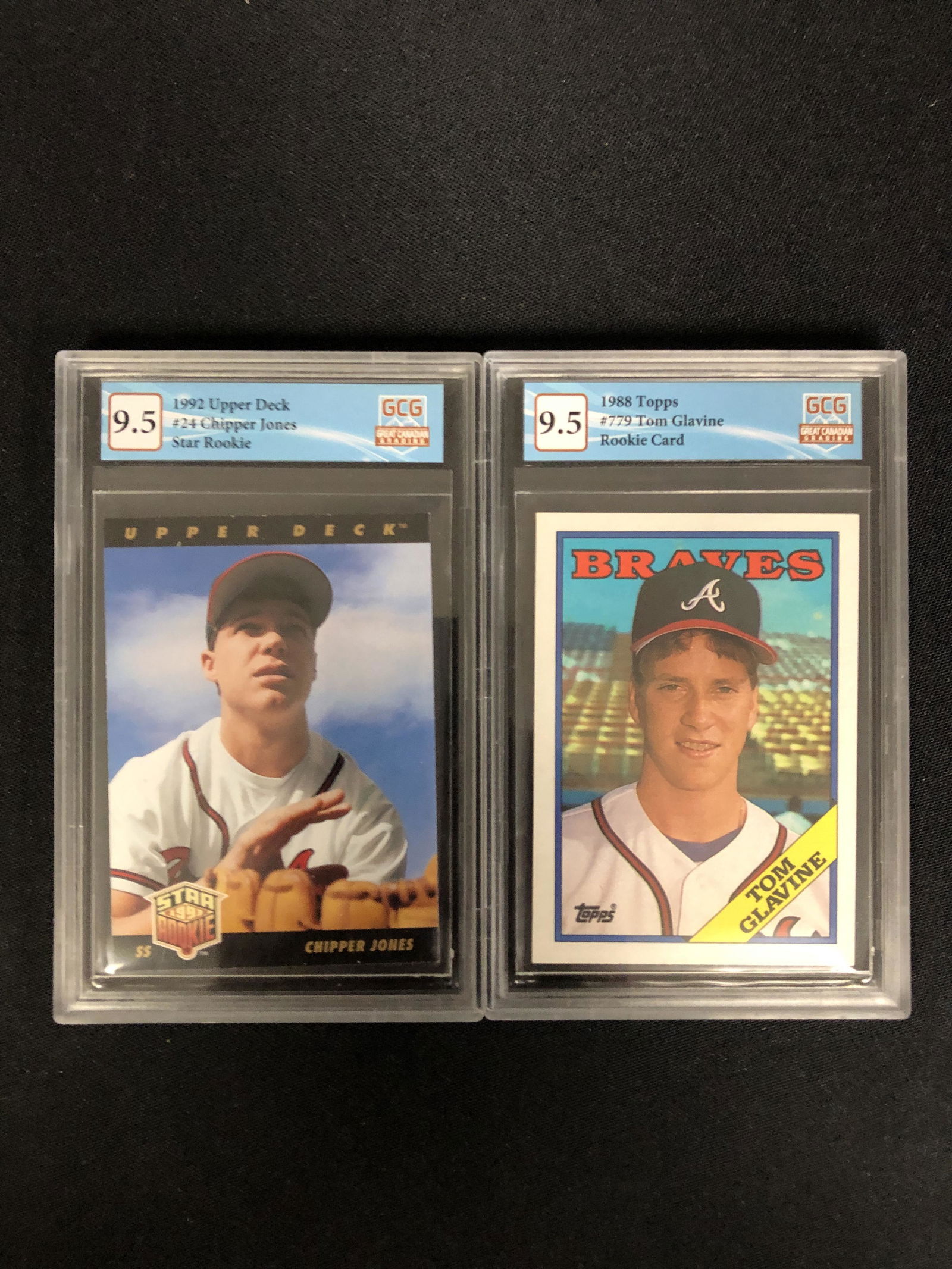 GCG HIGH GRADE BASEBALL ROOKIE  CARD LOT (CHIPPER JONES/ TOM GLAVINE) (1 of 1)