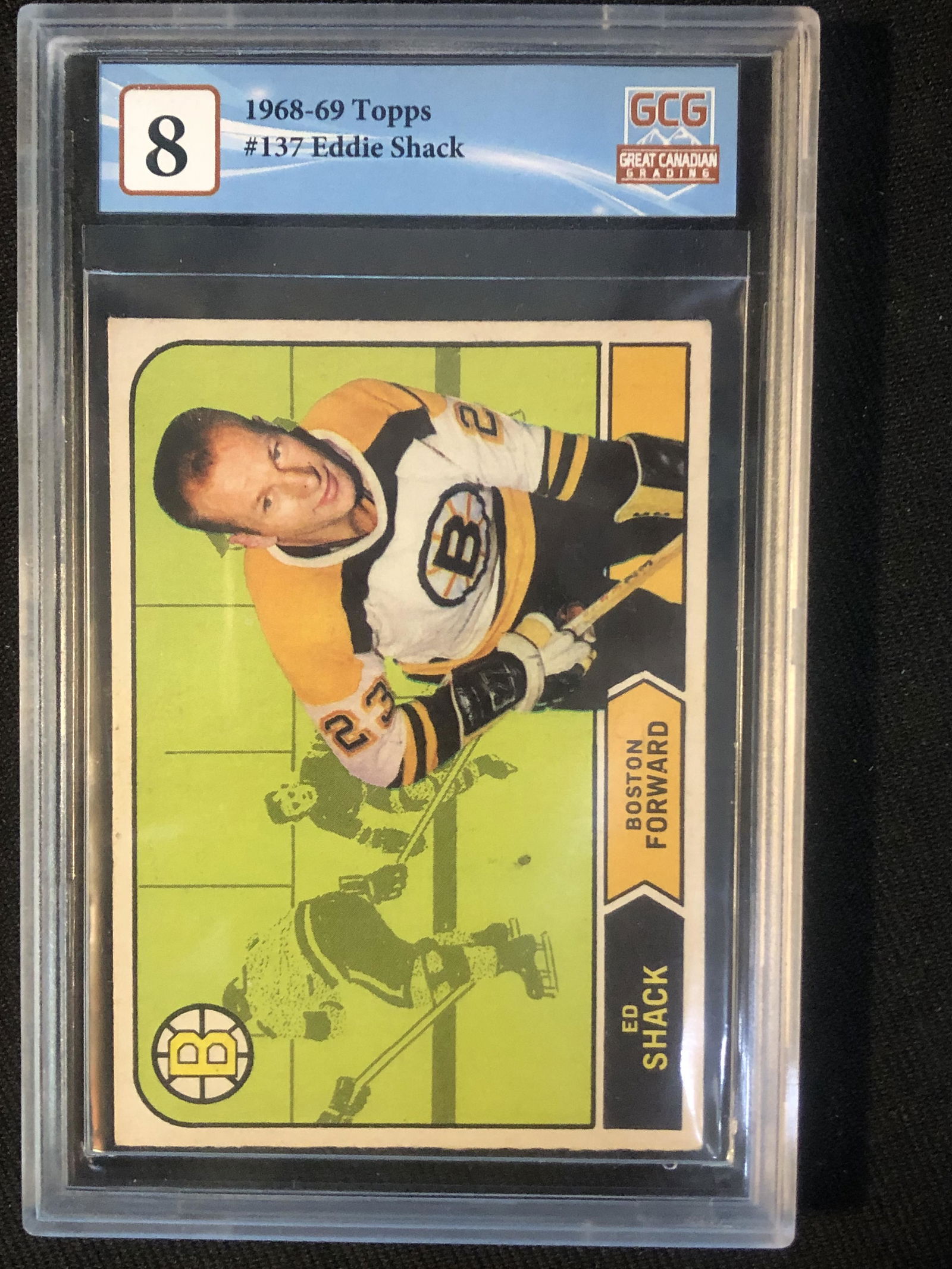 1968-69 TOPPS NO.137 EDDIE SHACK (GCG 8) (1 of 2)