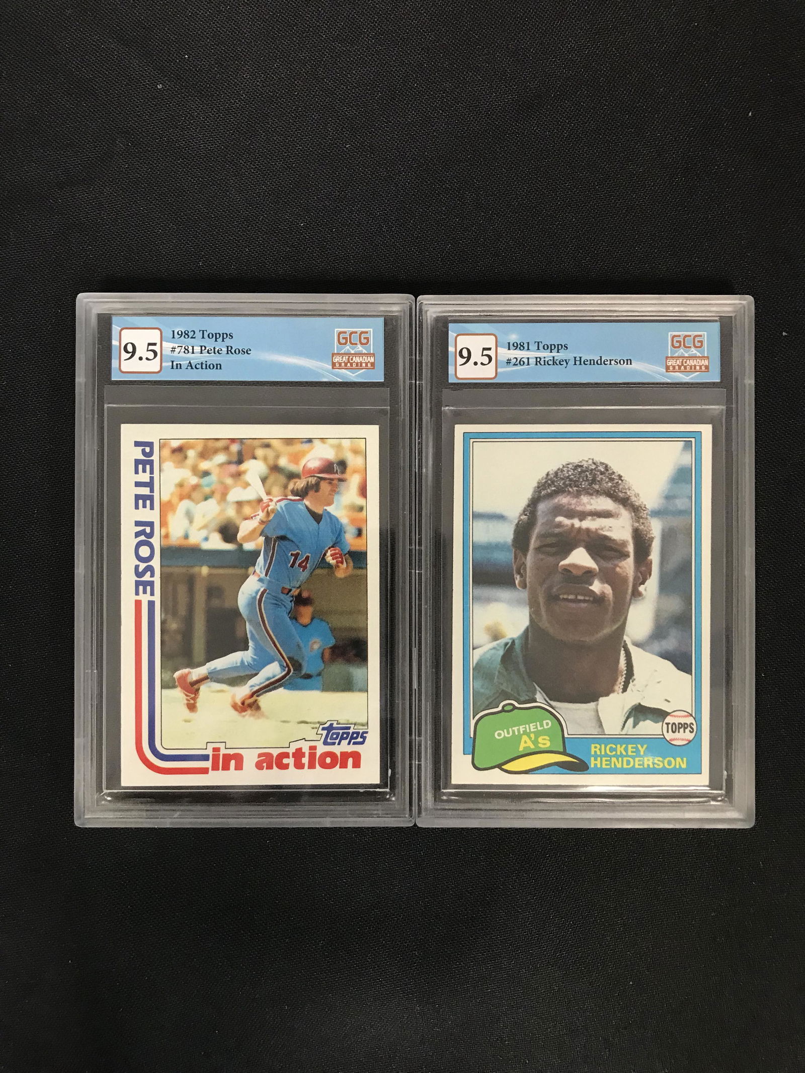 GCG HIGH GRADE TOPPS BASEBALL CARD LOT (PETE ROSE/ RICKEY HENDERSON) (1 of 1)