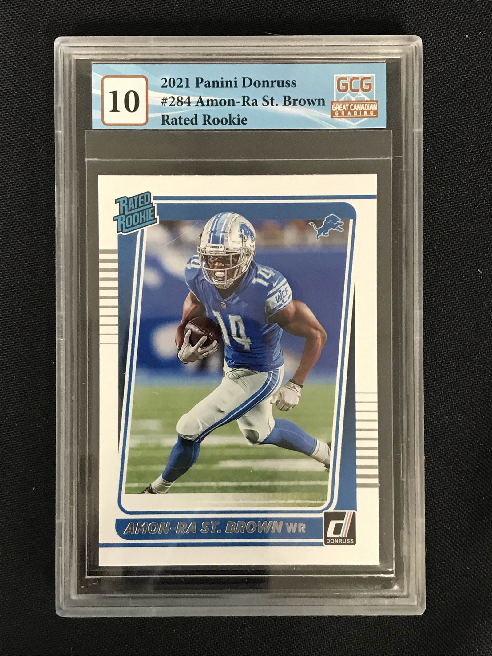 2021 PANINI DONRUSS NO.284 AMON-RA ST.BROWN RATED ROOKIE (GCG 10): 2021 PANINI DONRUSS NO.284 AMON-RA ST.BROWN RATED ROOKIE (GCG 10)