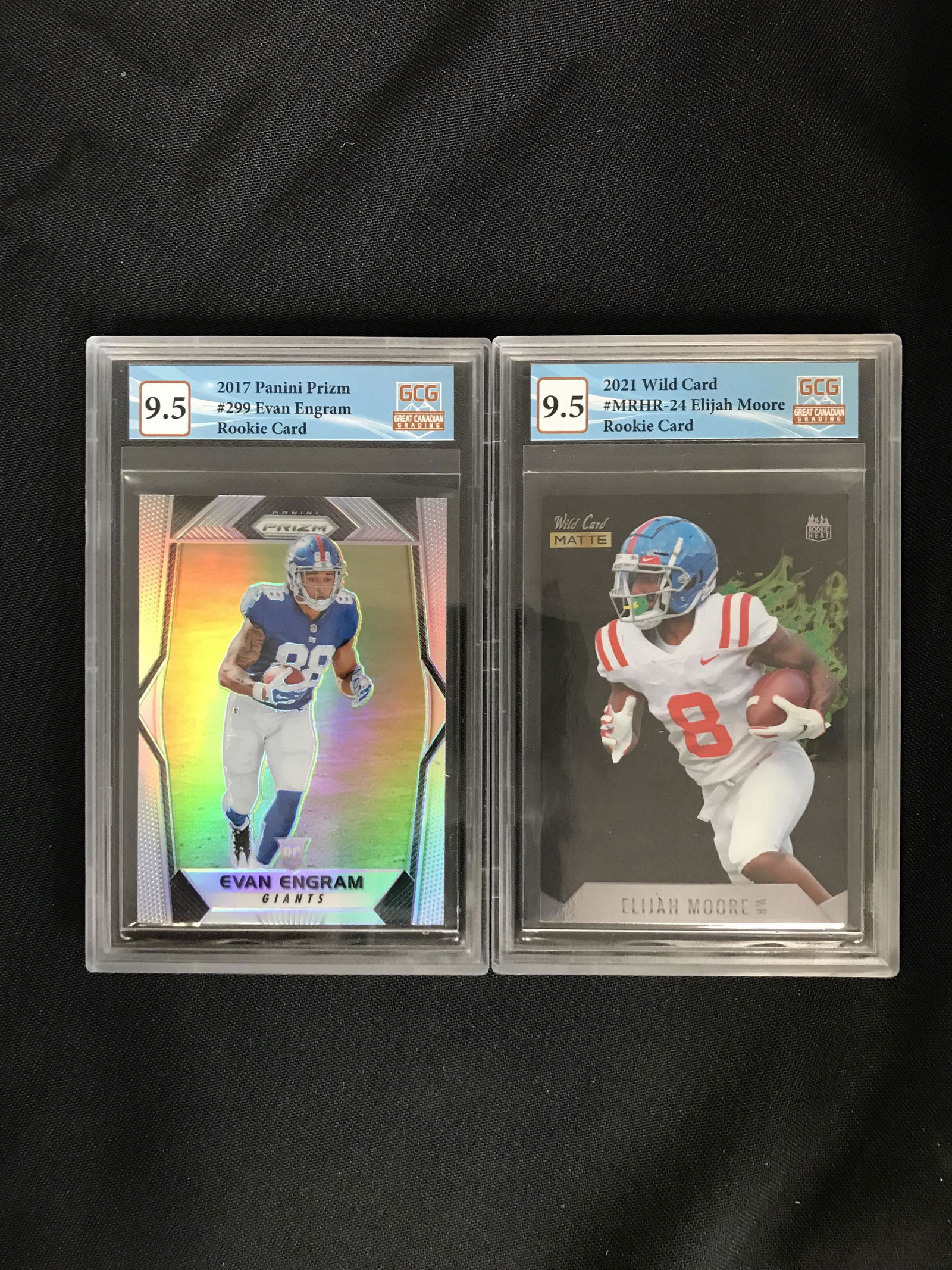 GCG HIGH GRADE PANINI FOOTBALL ROOKIE CARD LOT (EVAN ENGRAM/ ELIJAH MOORE) (1 of 1)