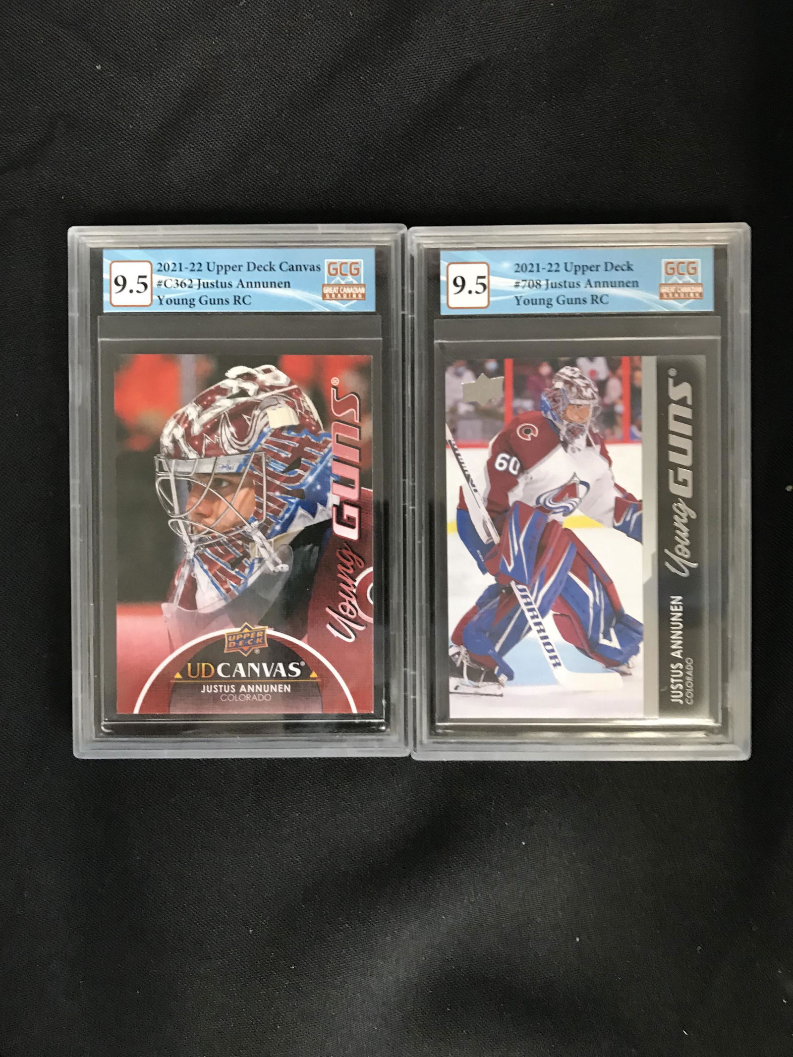 GCG HIGH GRADE 2021-22 UPPER DECK HOCKEY JUSTUS ANNUNEN ROOKIE CARD LOT (1 of 1)