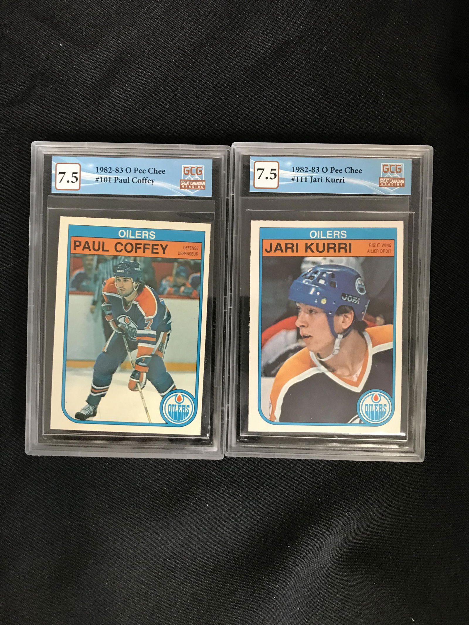 GCG HIGH GRADE 1982-83 O-PEE-CHEE HOCKEY STARS CARD LOT (PAUL COFFEY/JARI KURRI) (1 of 1)