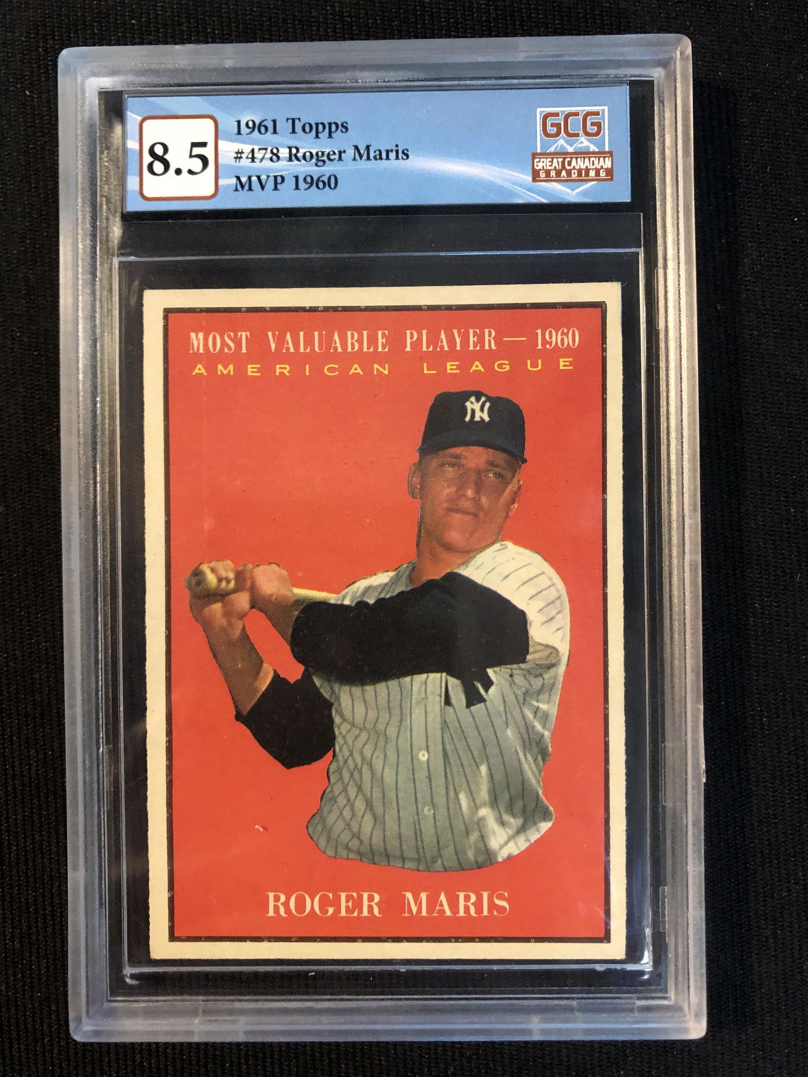 1961 TOPPS NO.478 ROGER MARIS MVP 1960 (GCG 8.5) (1 of 2)