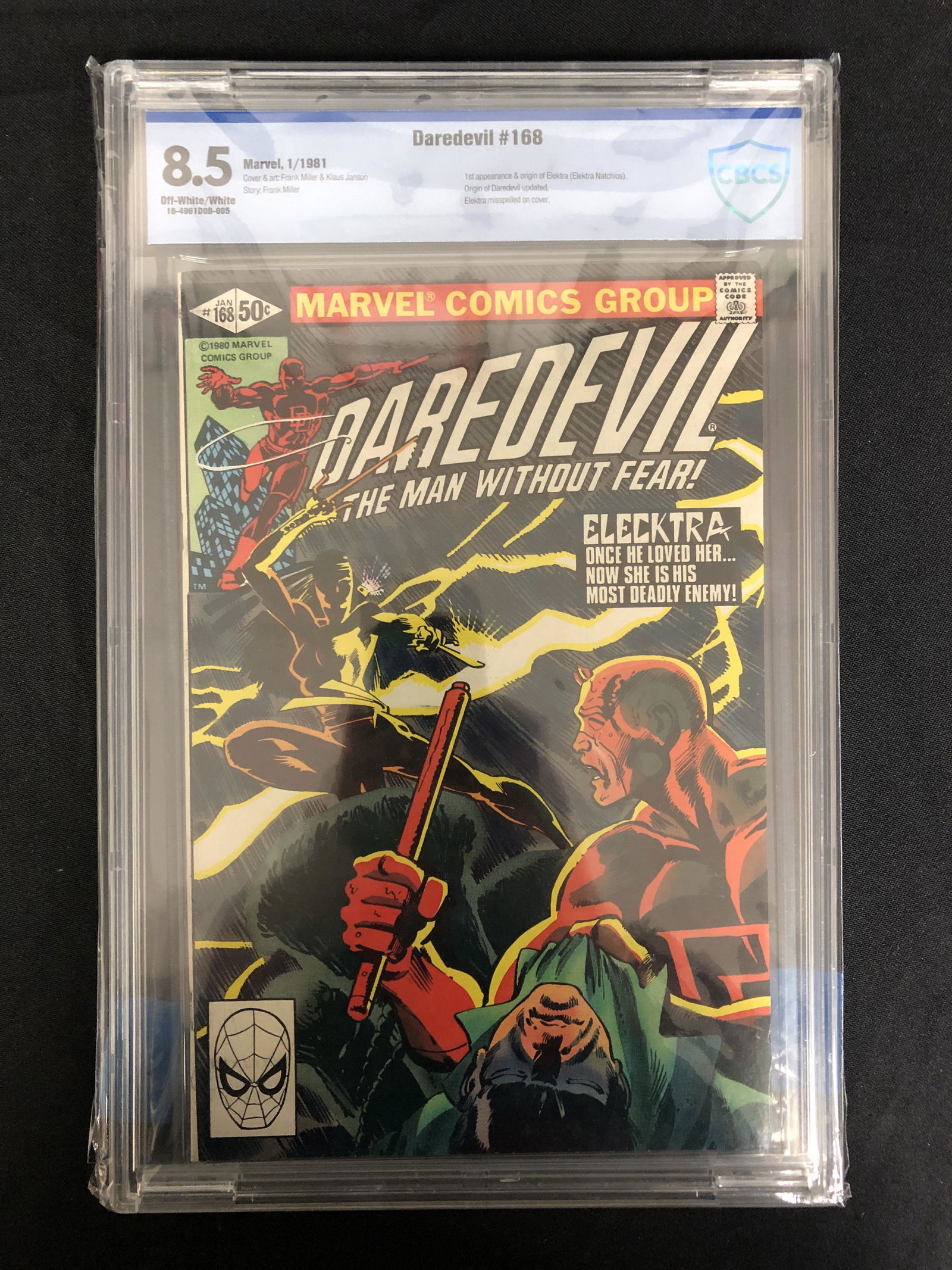 MARVEL COMICS DAREDEVIL NO. 168 1ST APPEARANCE ELEKTRA (CGC 8.5) (1 of 1)