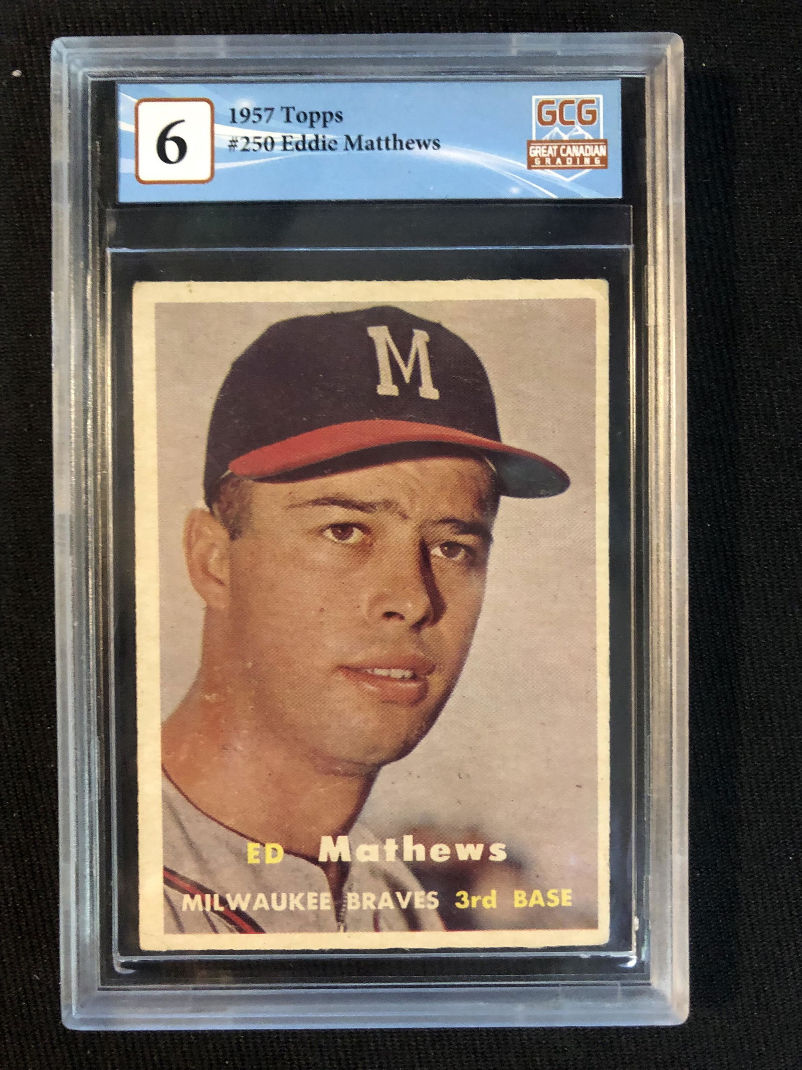 1957 TOPPS NO.250 EDDIE MATHEWS (GCG 6) (1 of 2)