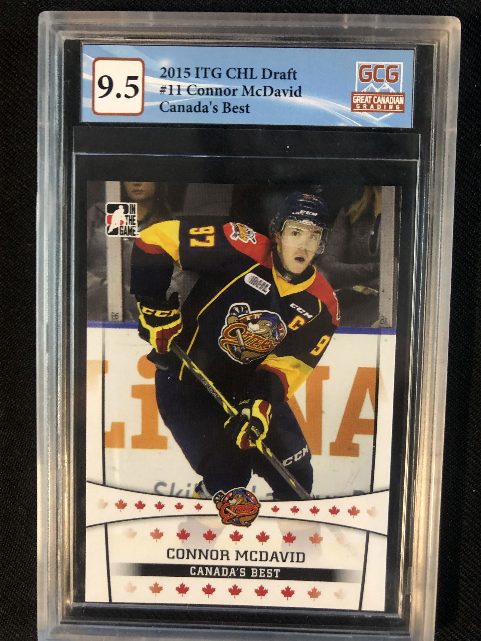 2015 IN THE GAME CONNOR MCDAVID PRE ROOKIE CARD (GCG 9.5) (1 of 1)