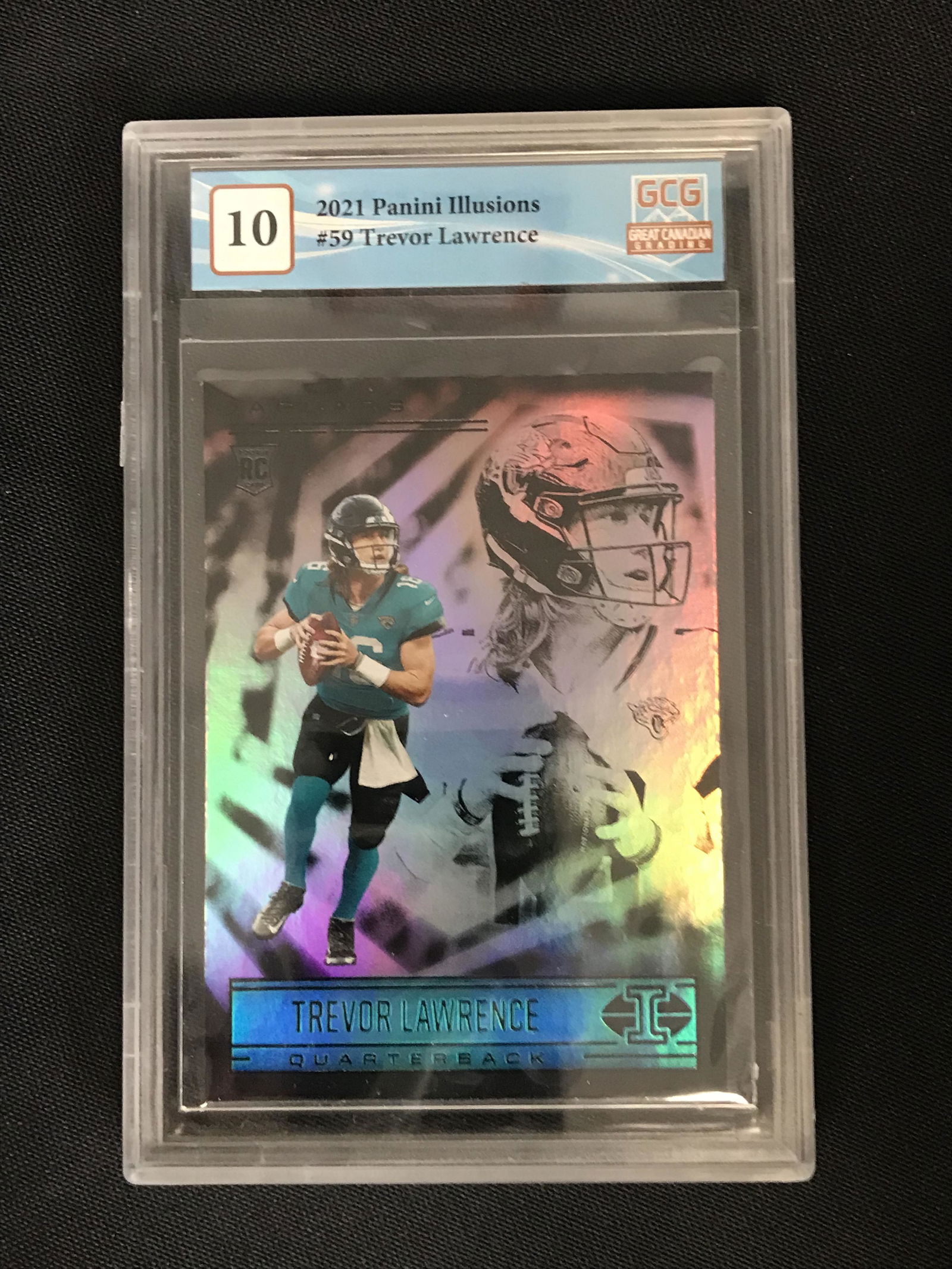 2021 PANINI ILLUSIONS TREVOR LAWRENCE ROOKIE CARD (GCG 10) (1 of 2)