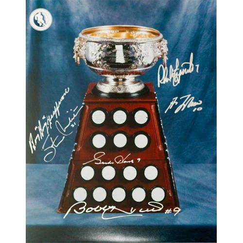 16 X 20 ART ROSS TROPHY SIGNED BY 6 (FROZEN POND COA): 16 X 20 ART ROSS TROPHY SIGNED BY 6 (FROZEN POND COA)