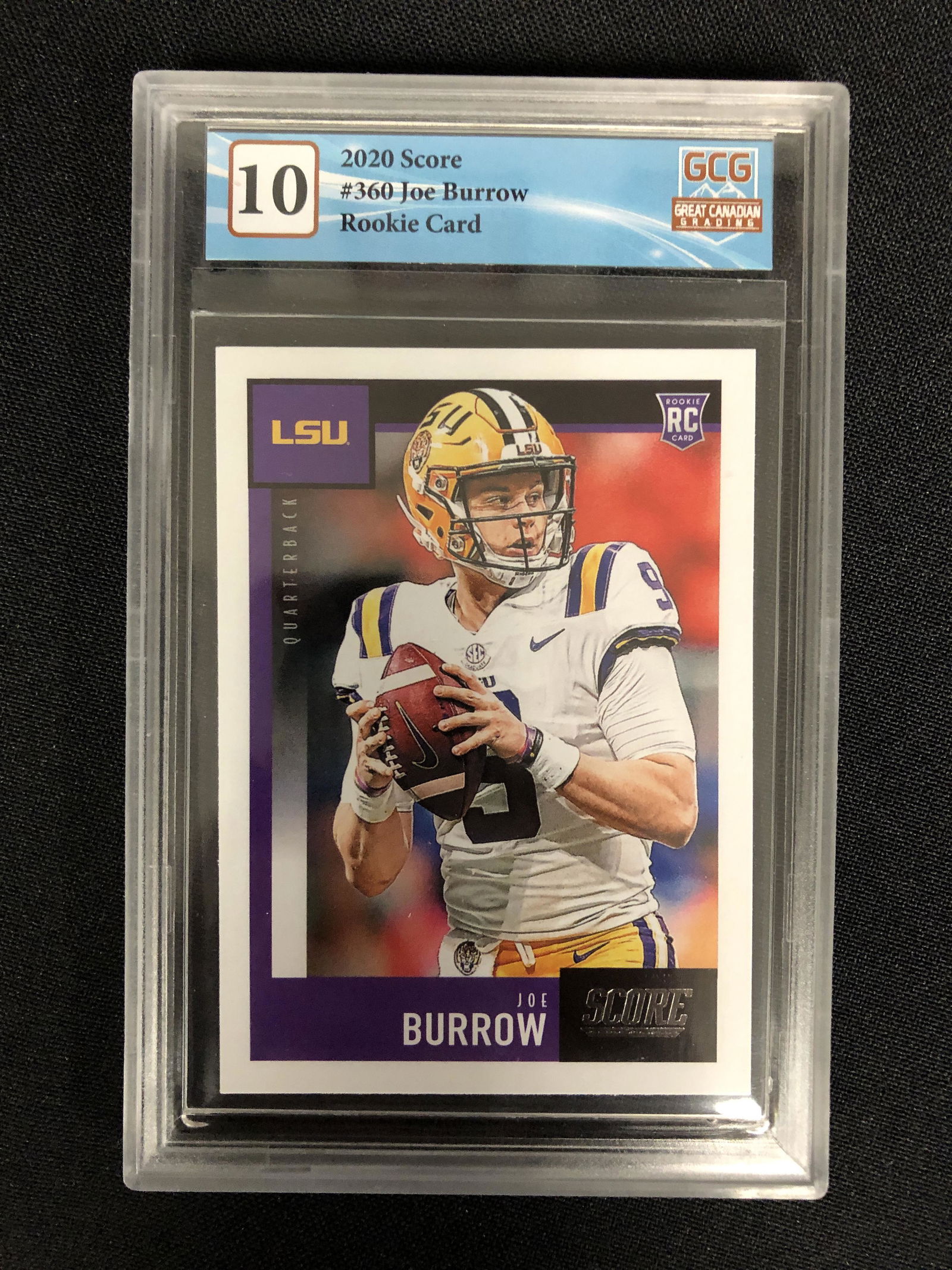 2020 SCORE JOE BURROW ROOKIE CARD (GCG 10) (1 of 2)