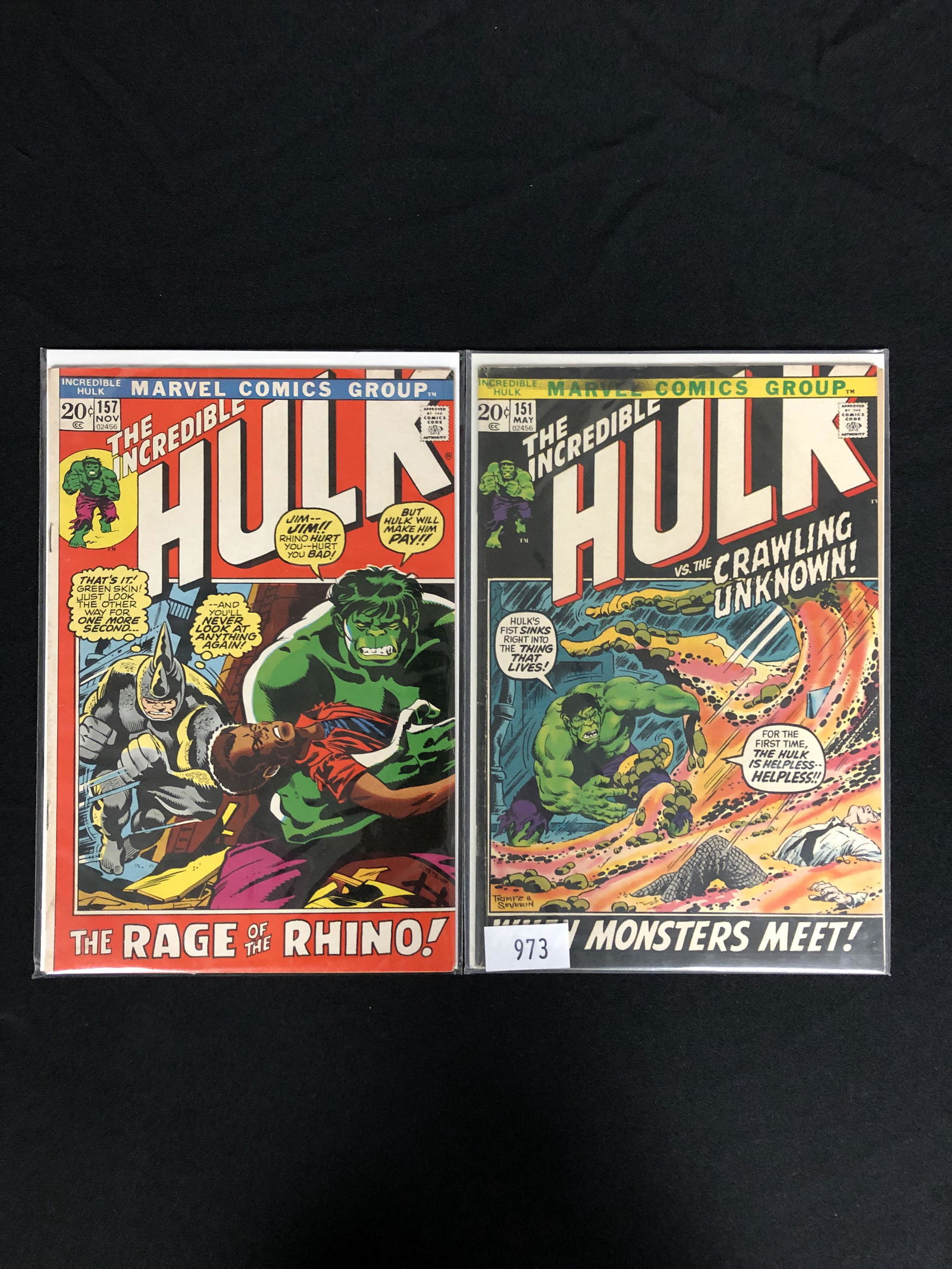 MARVEL COMICS THE INCREDIBLE HULK COMIC LOT 151 157 (1 of 1)