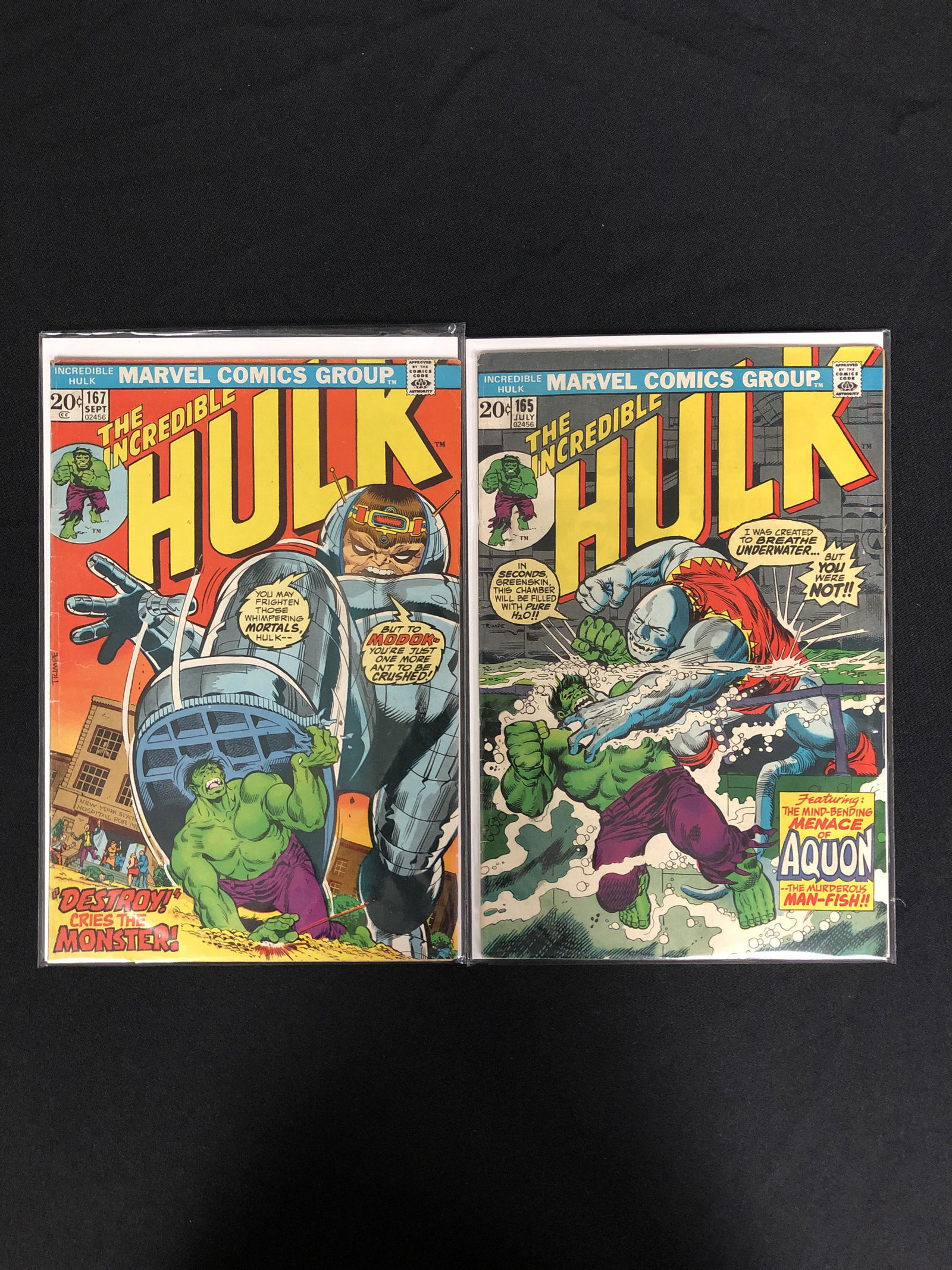 MARVEL COMICS THE INCREDIBLE HULK COMIC LOT 167, 165 (1 of 1)