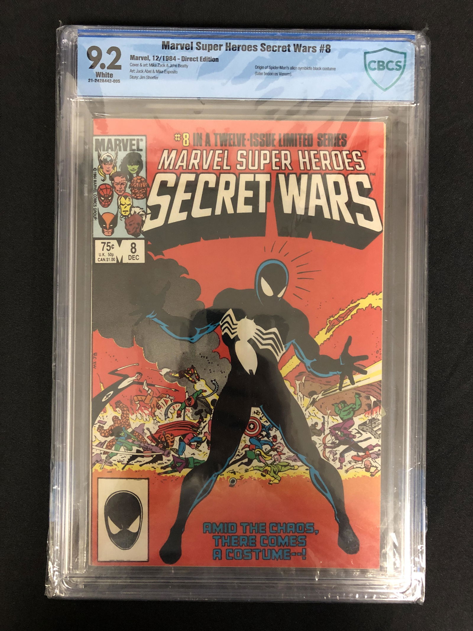 MARVEL COMICS SECRET WARS NO.8 (FIRST BLACK COSTUME SPIDER-MAN (CBCS 9.2) (1 of 1)