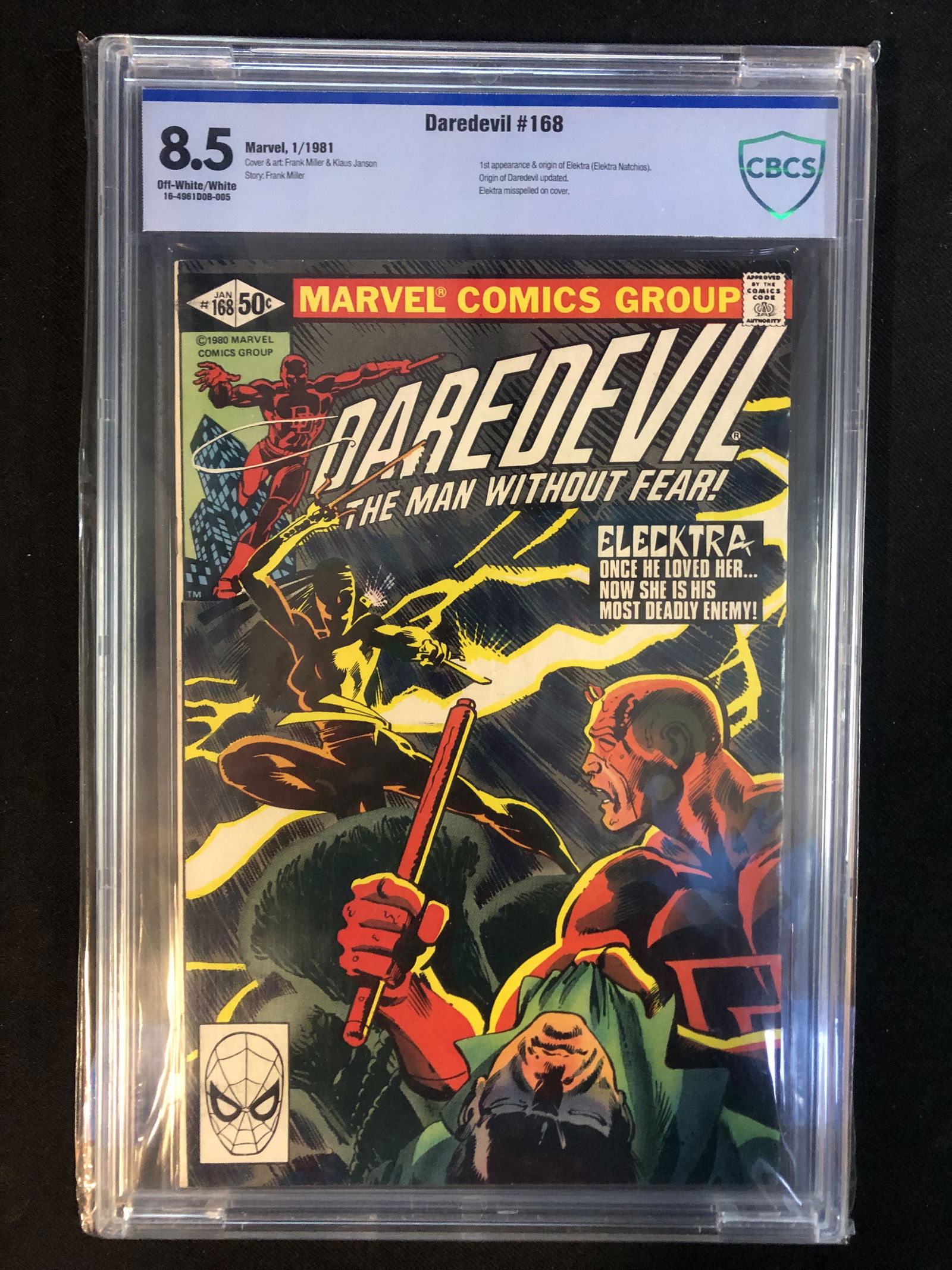 MARVEL COMICS DAREDEVIL NO.168 (FIRST APPEARANCE OF ELEKTRA) CBCS 8.5 (1 of 1)