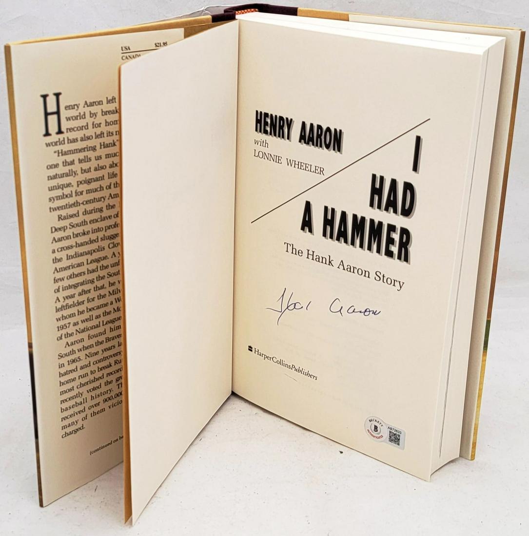 Hank Aaron Autographed I Had A Hammer Book Milwaukee Braves (Beckett) (1 of 3)